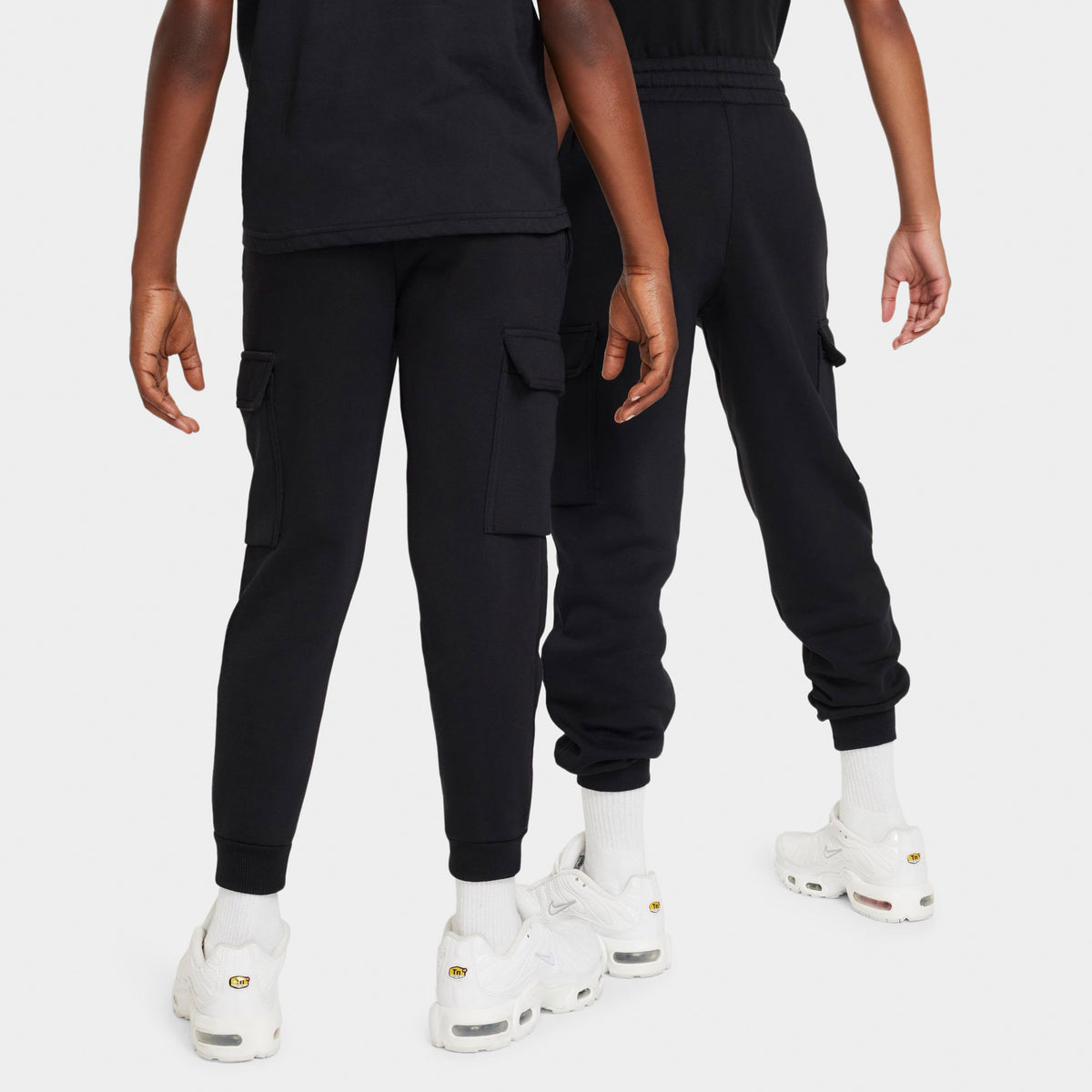 Nike Sportswear Junior Boys Club Fleece Cargo Joggers Black White JD Sports