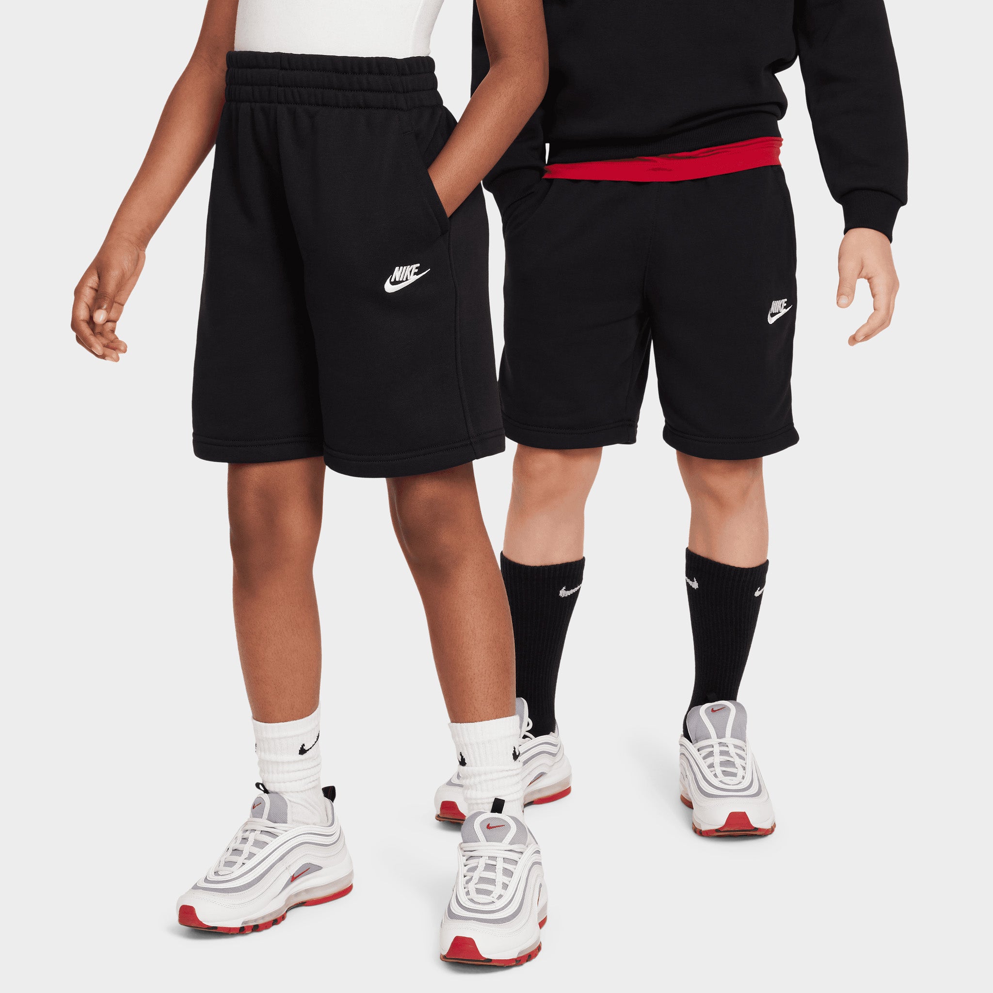 Nike Sportswear Juniors' Club Fleece French Terry Shorts Black