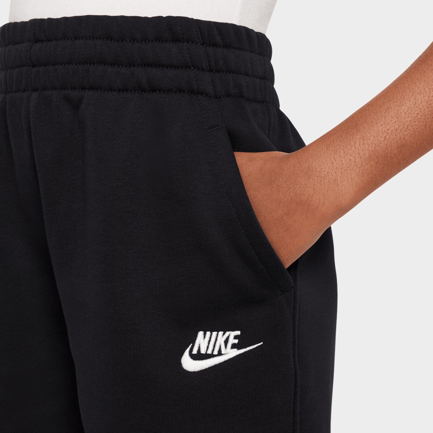 Nike Sportswear Juniors' Club Fleece French Terry Shorts Black / White