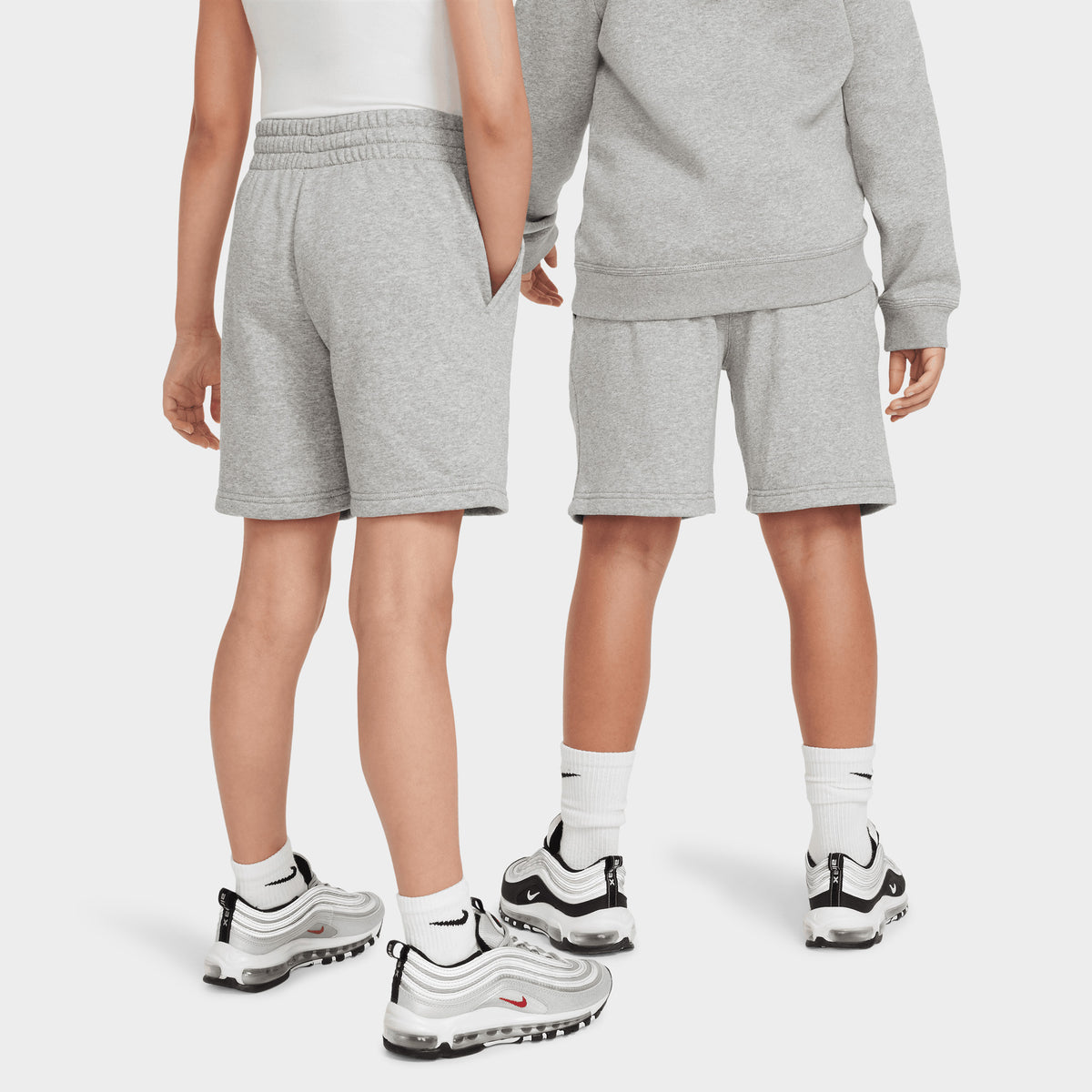 Nike Sportswear Juniors Club Fleece Shorts Dark Grey Heather White JD Sports