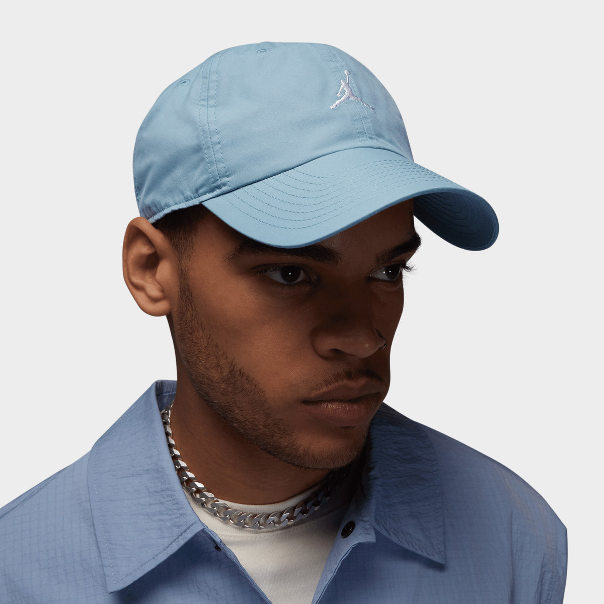 jordan unisex jordan rise cap adjustable hat blue grey gun metal