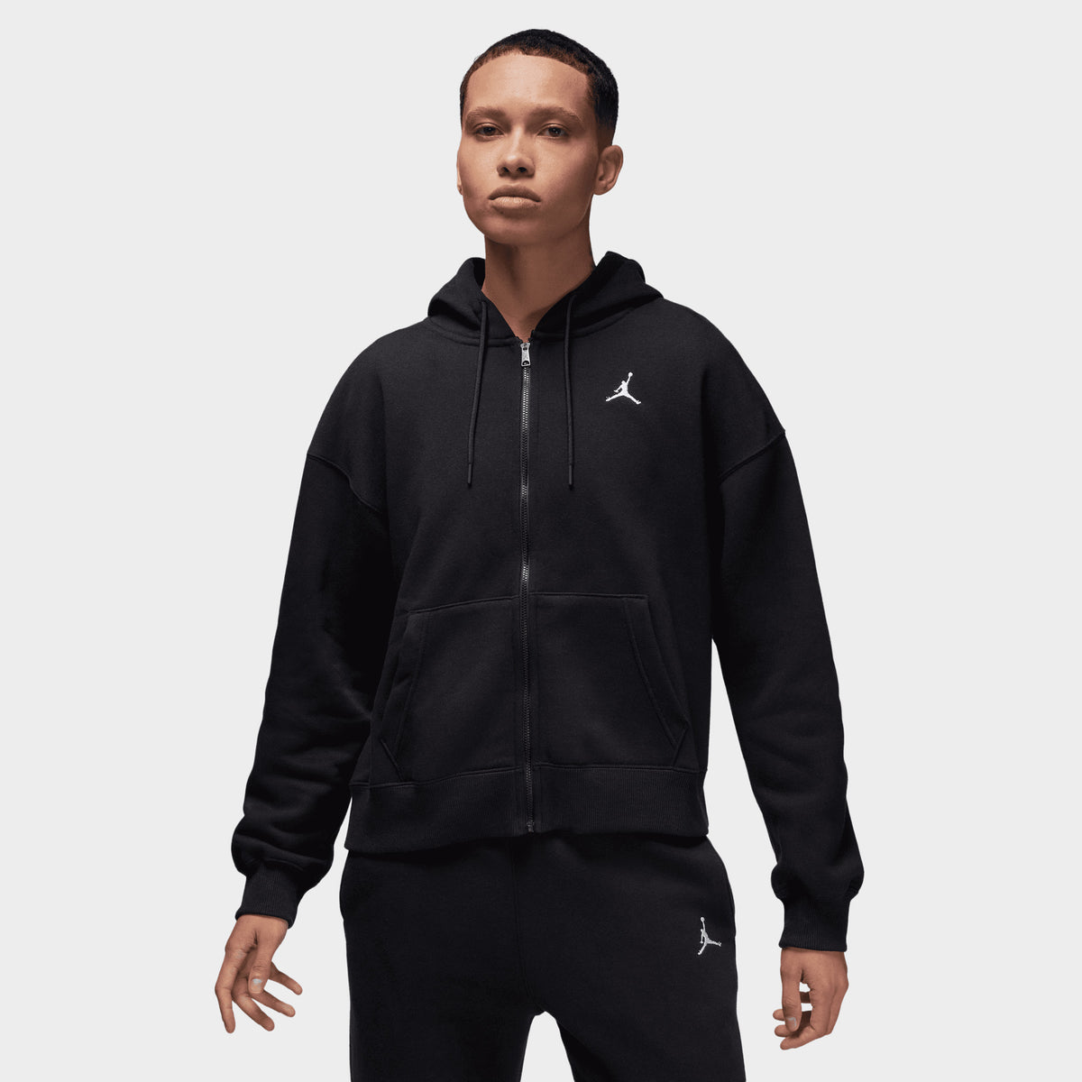 Jordan Women s Brooklyn Fleece Full Zip Hoodie Black White