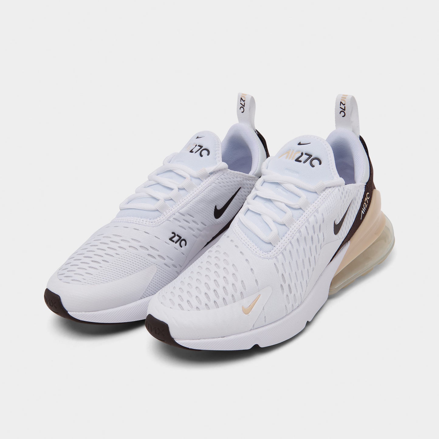 Nike Femmes Air Max 270 Blanc / Marron Velours - Sanddrift