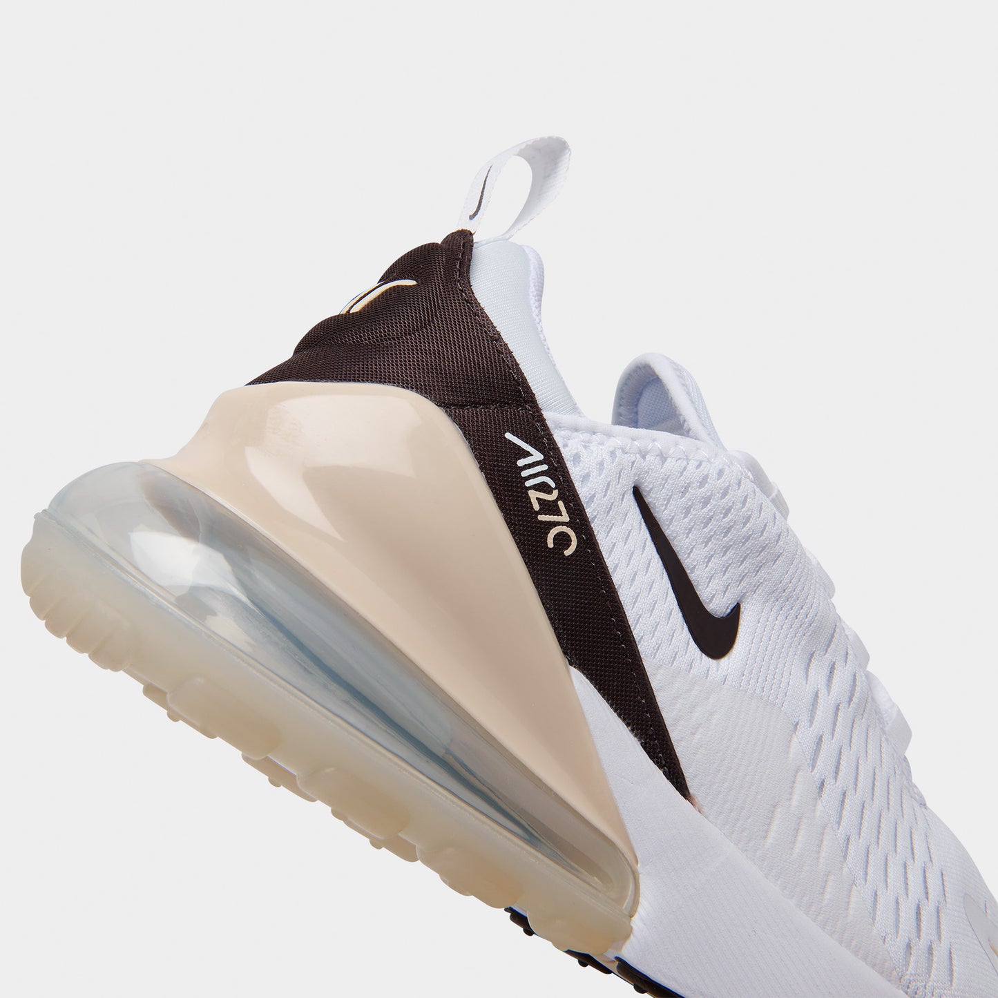Nike Femmes Air Max 270 Blanc / Marron Velours - Sanddrift