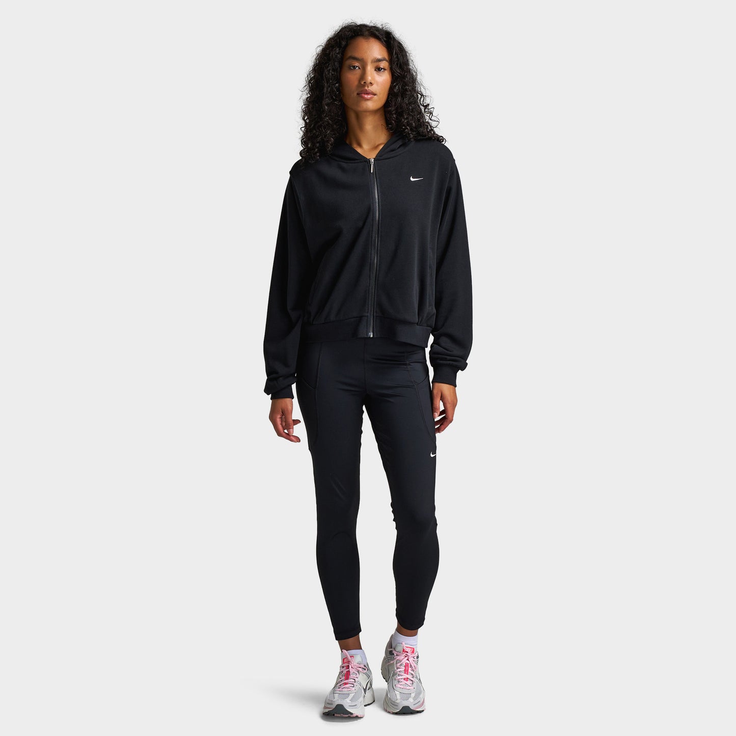 Nike Women's Loose Full-Zip French Terry Hoodie Black / Sail