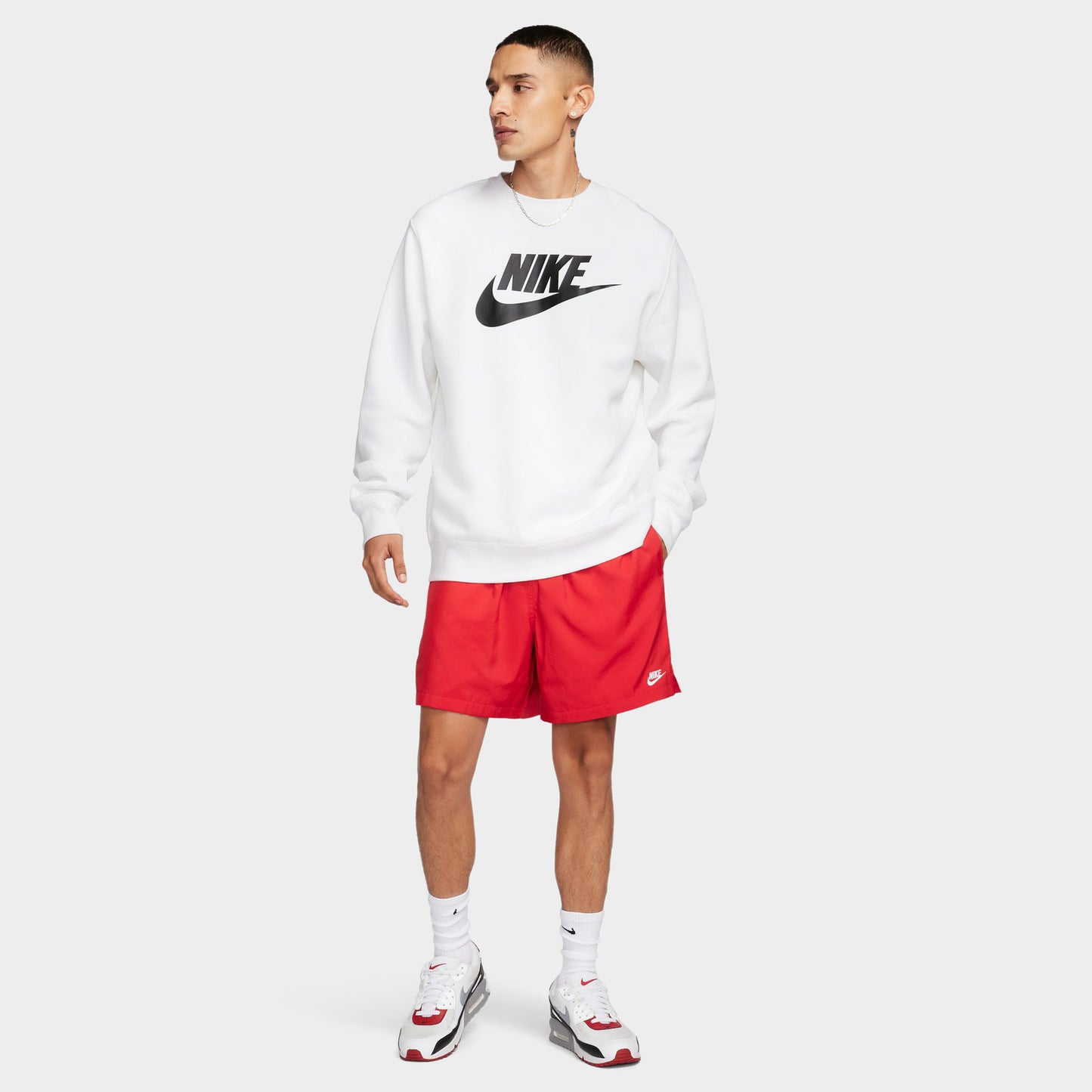 Nike Club Flow Short Rouge Université / Blanc