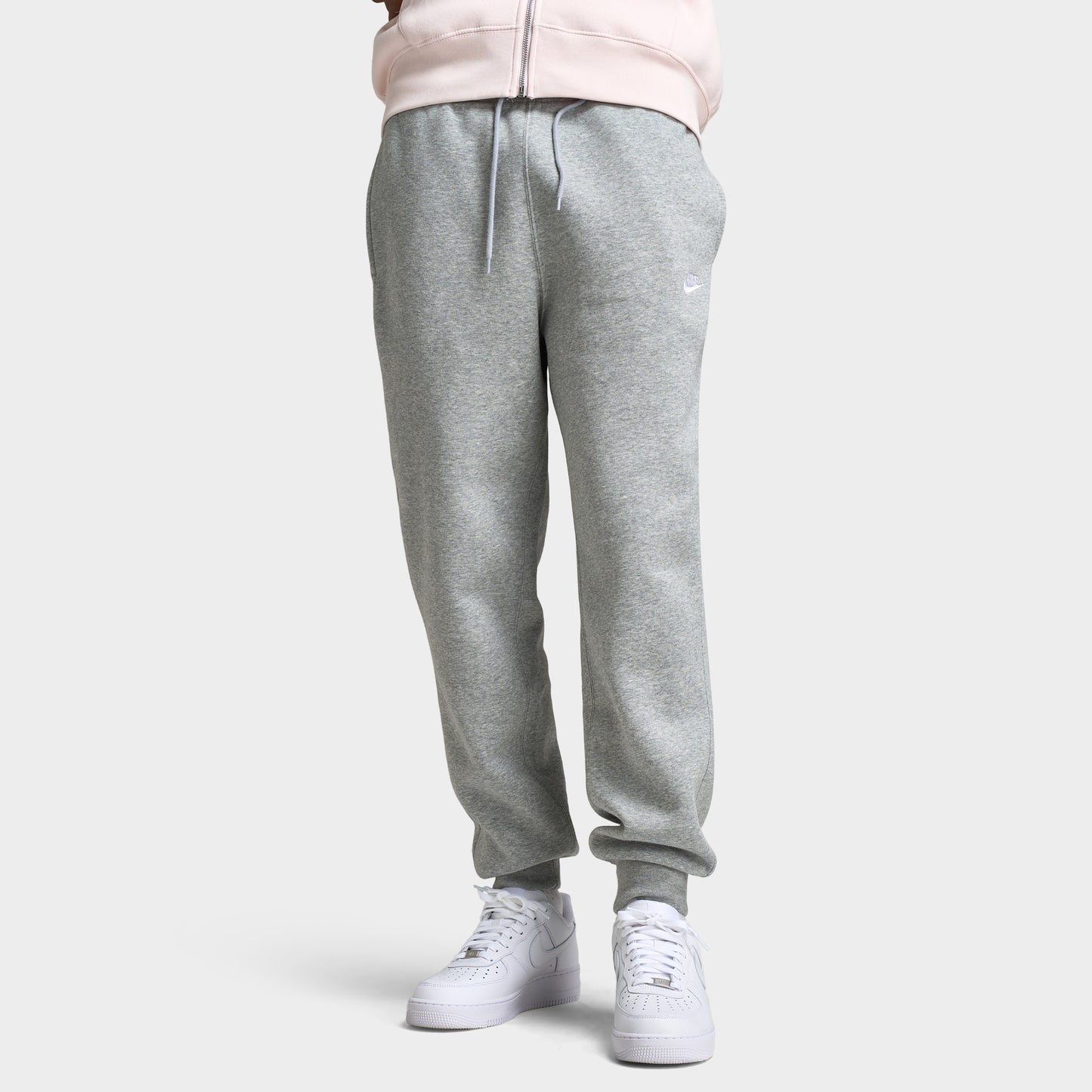 Nike Club Fleece Pantalon Jogger Gris foncé chiné / Gris fumé clair - Blanc