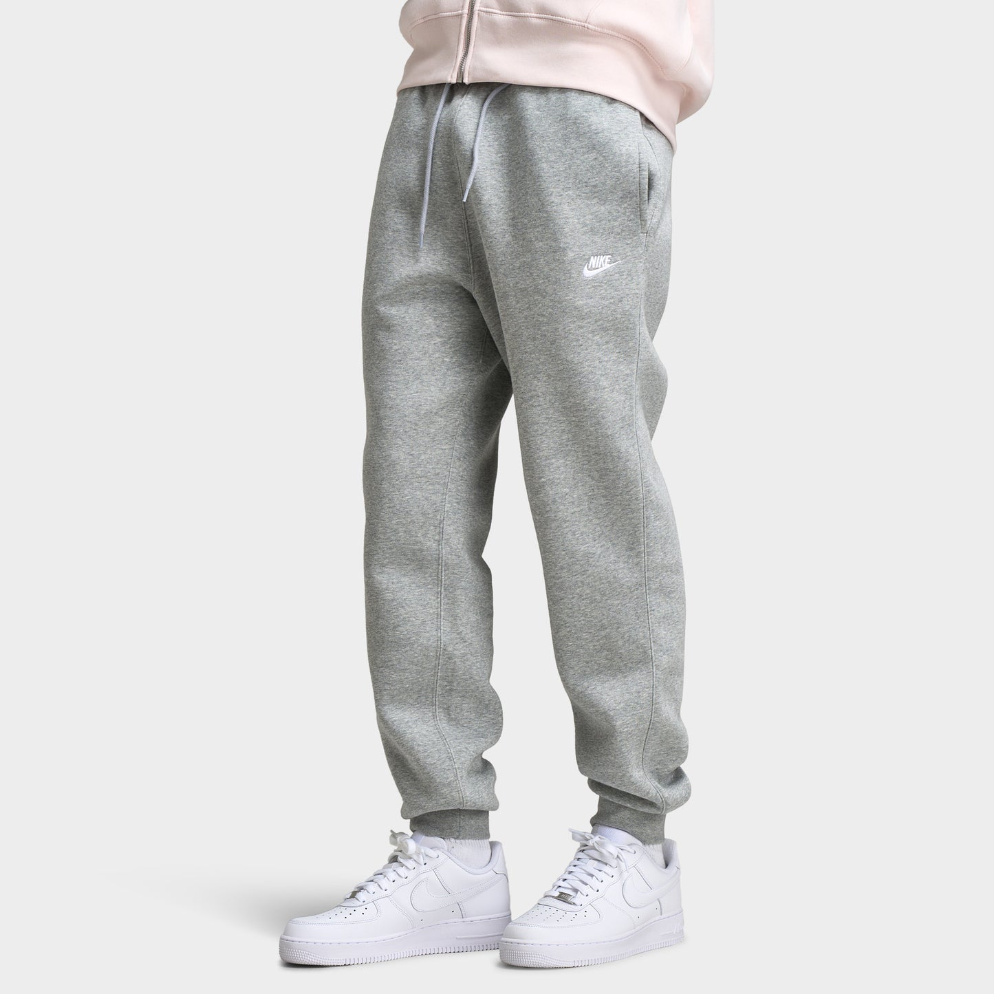 Nike Club Fleece Pantalon Jogger Gris foncé chiné / Gris fumé clair - Blanc