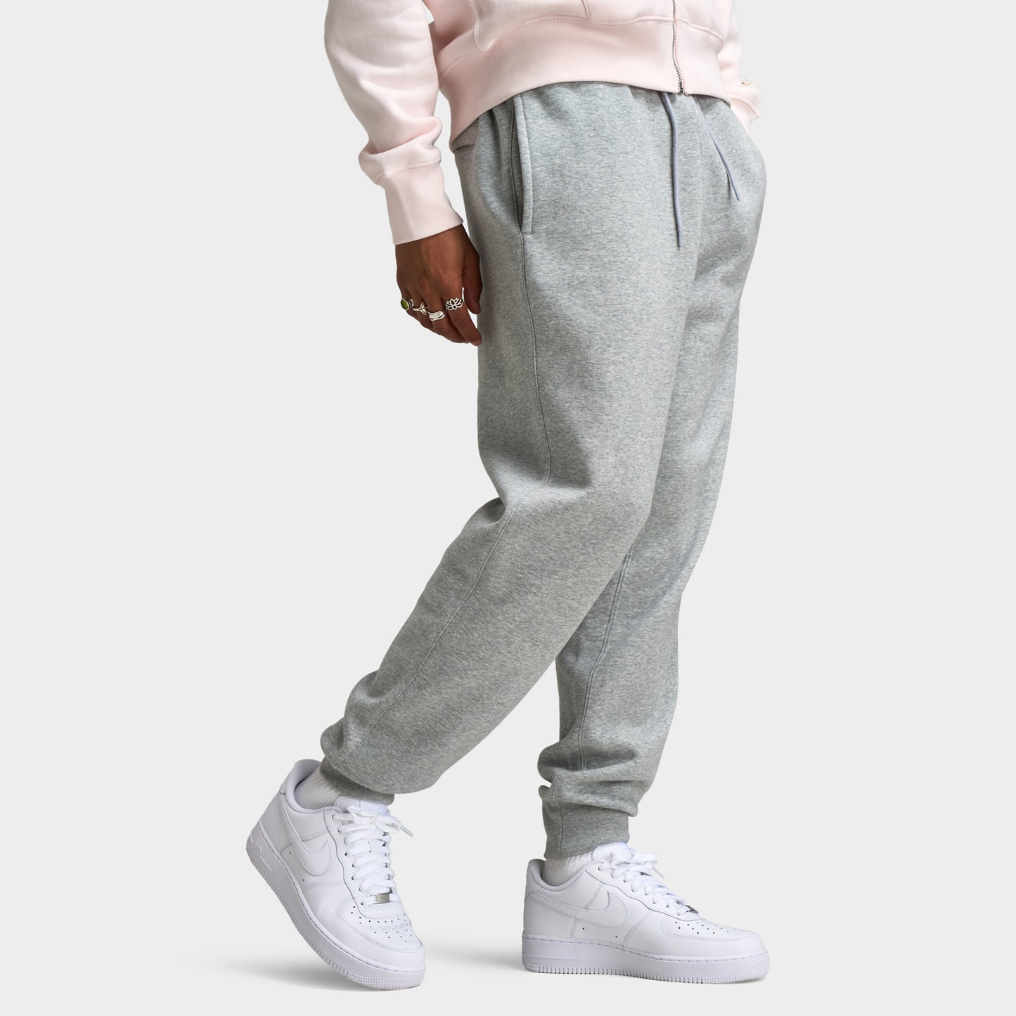 Nike Club Fleece Pantalon Jogger Gris foncé chiné / Gris fumé clair - Blanc
