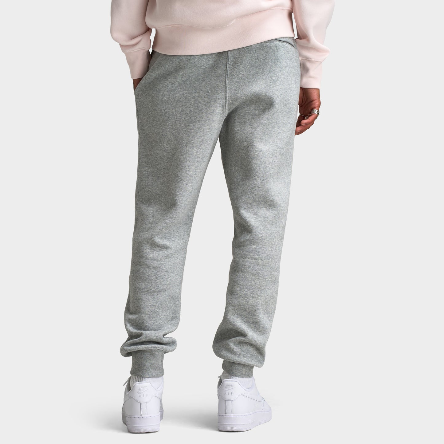 Nike Club Fleece Pantalon Jogger Gris foncé chiné / Gris fumé clair - Blanc