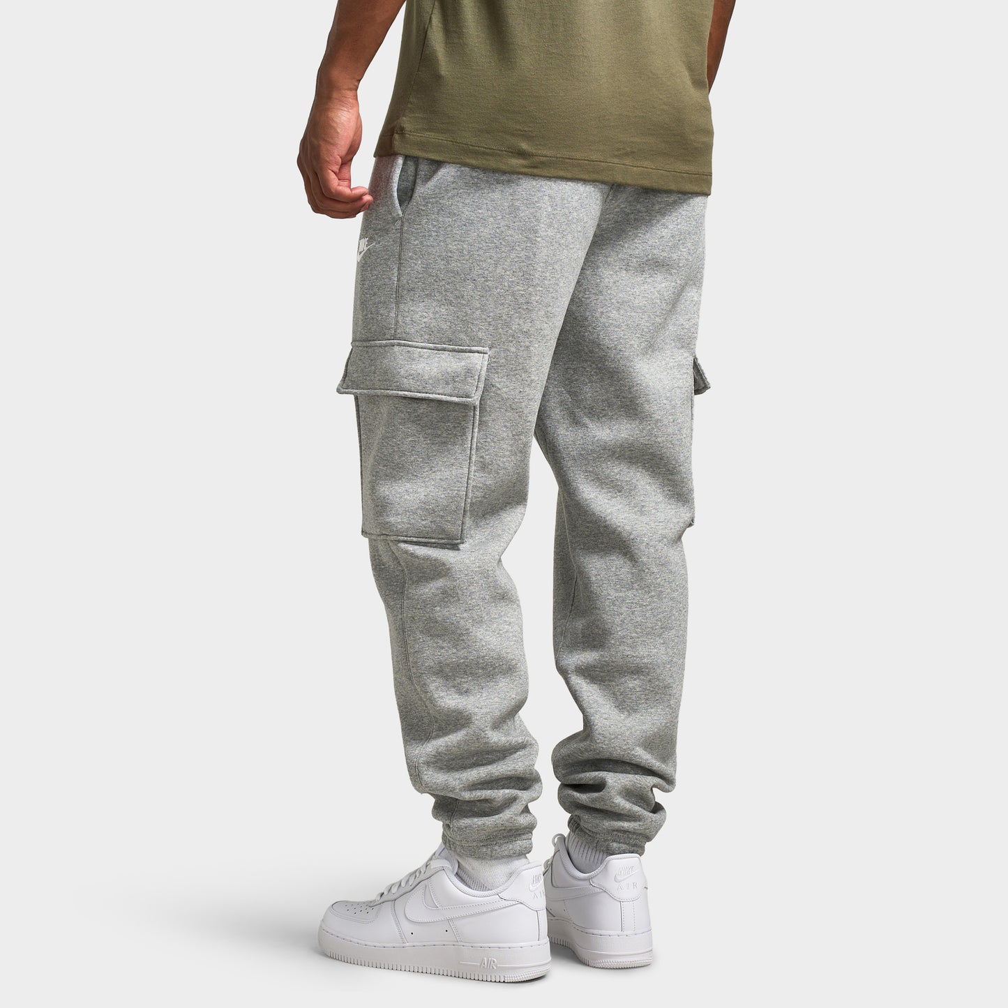 Nike Club Fleece Cargo Pants Dark Grey Heather / Light Smoke Grey - White