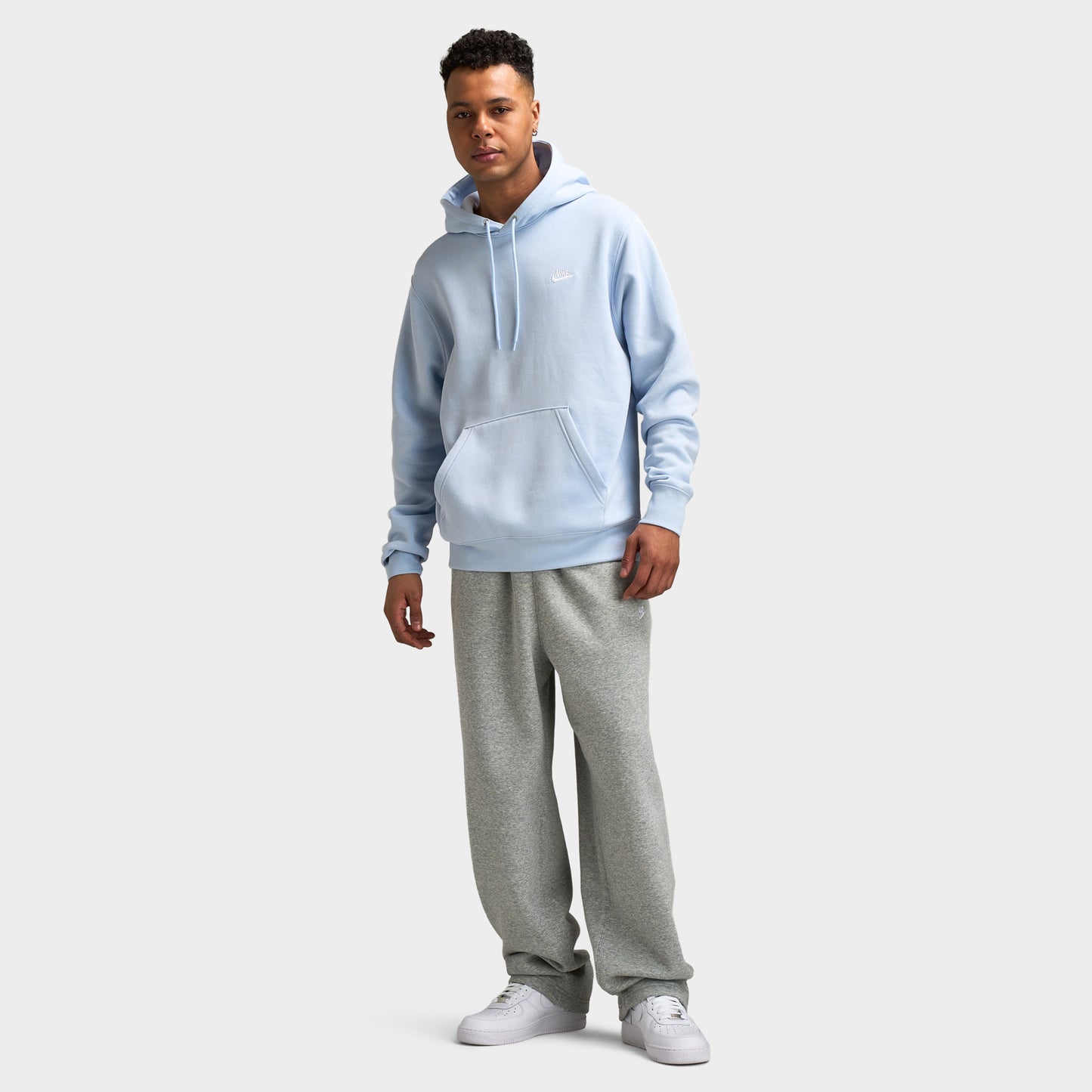 Nike Club Fleece Hoodie / Hydrogen Blue / White
