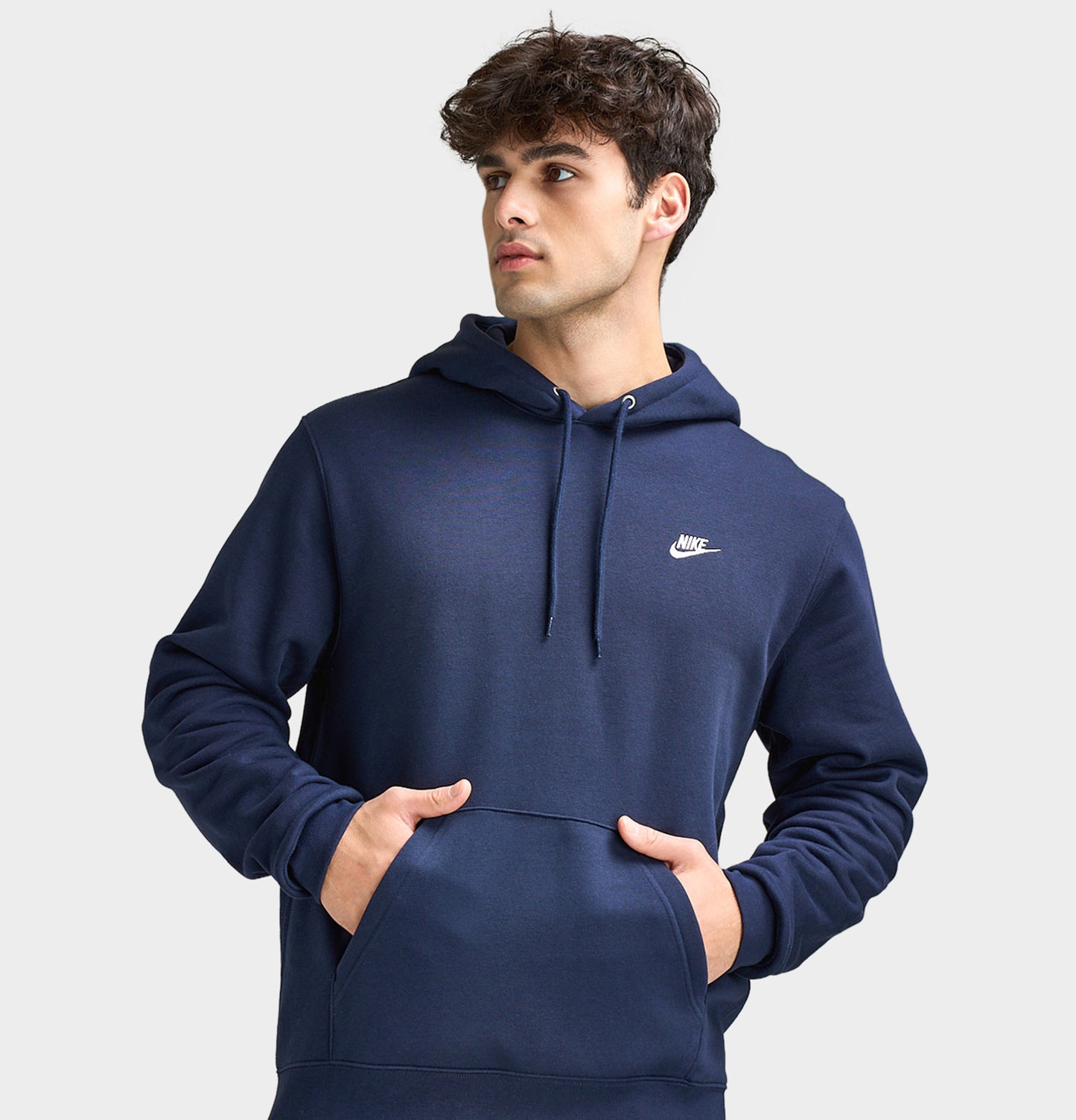 Nike Club Fleece Hoodie / Obsidian / White