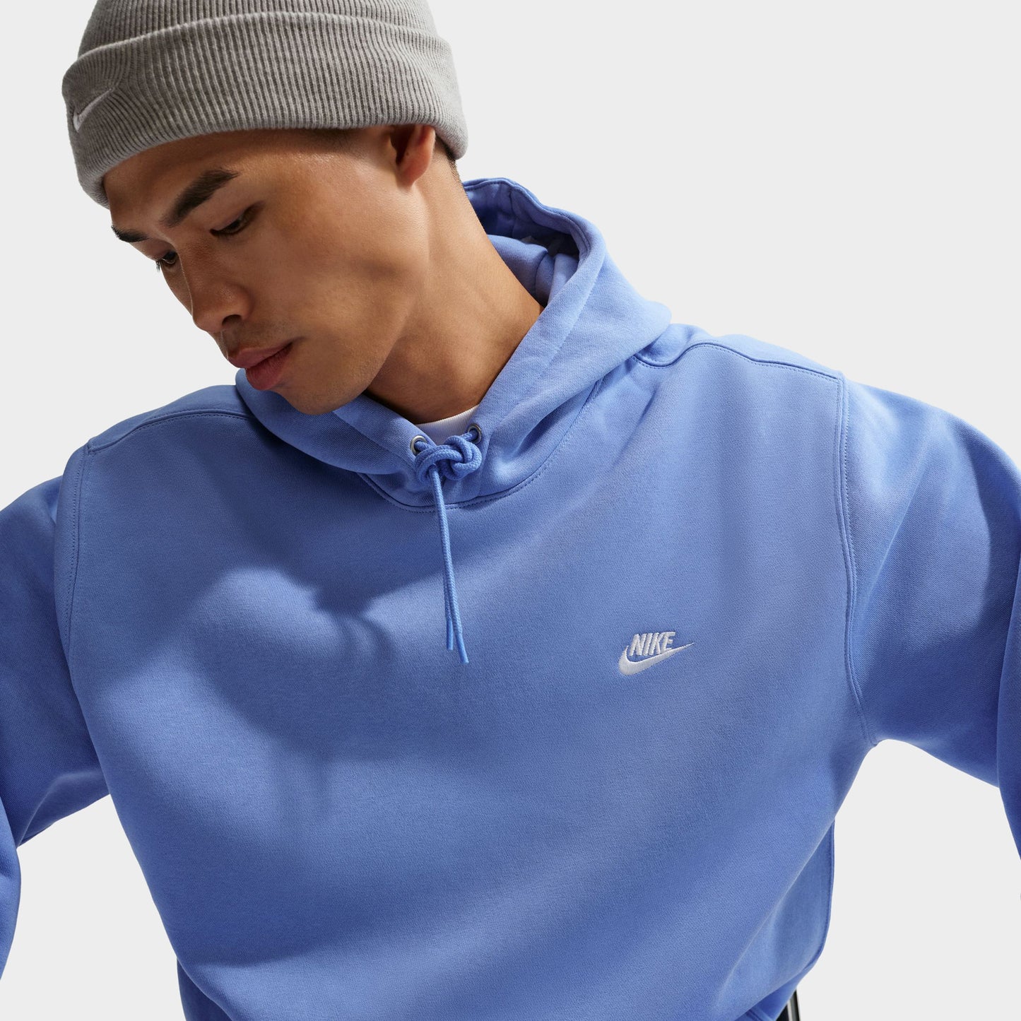 Nike Club Hommes Chandail à Capuchon Polaire Bleu Royal / Blanc