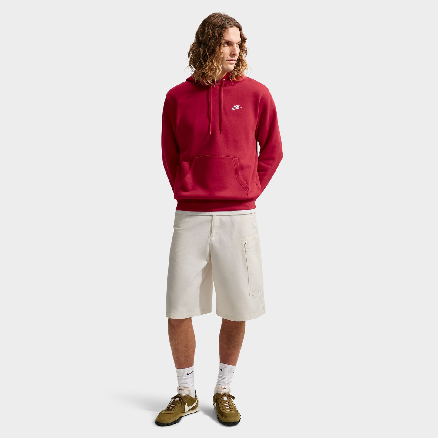 Nike Club Chandail à capuchon en molleton / Rouge vif