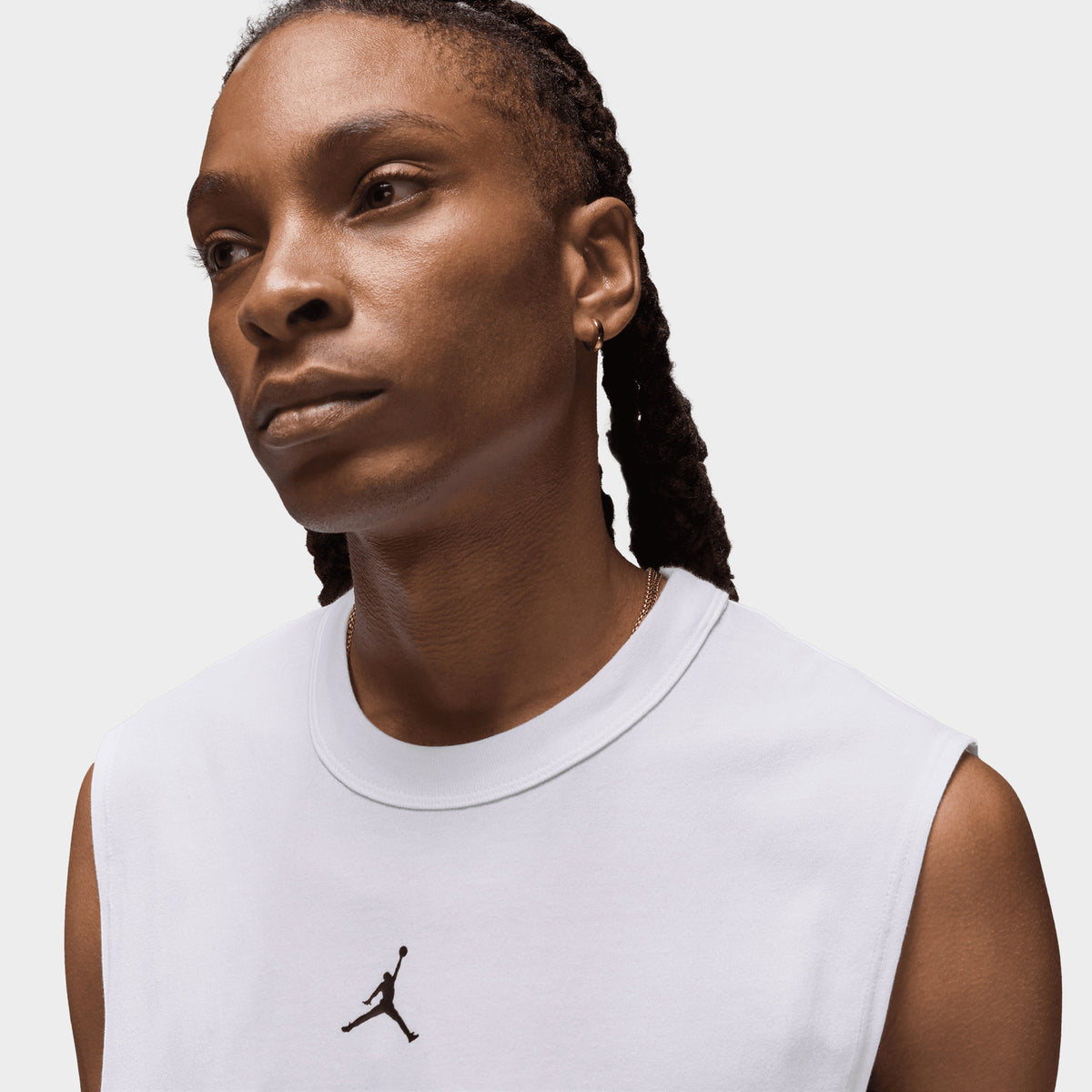 Jordan Sport Dri FIT Sleeveless T Shirt White Black JD Sports