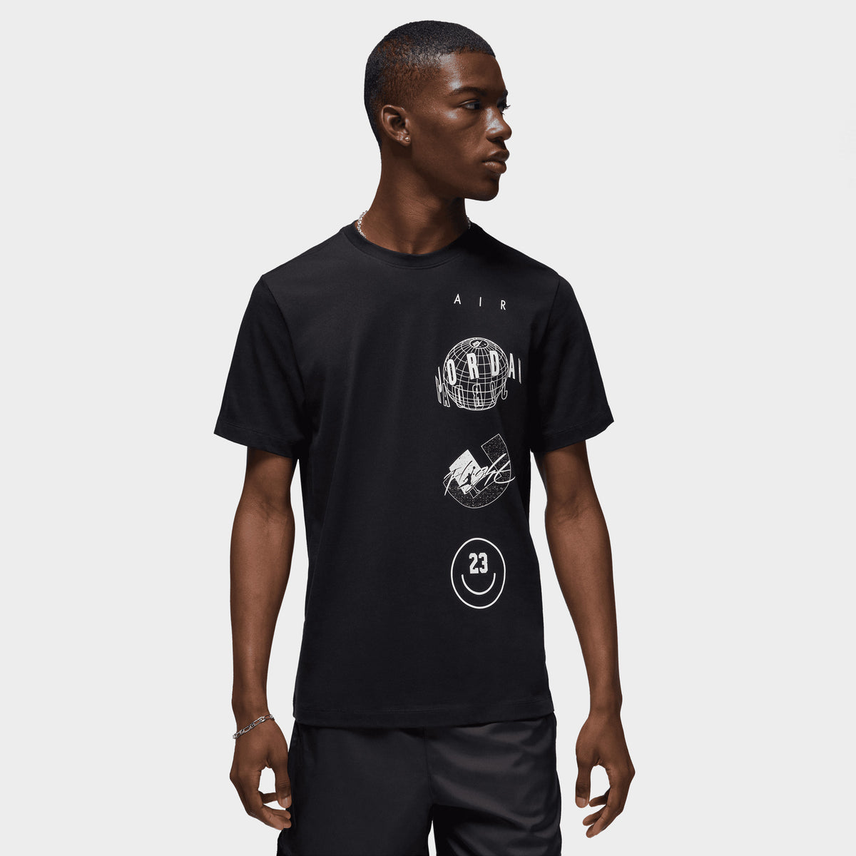 Jordan Brand Logo Stack T Shirt Black White JD Sports