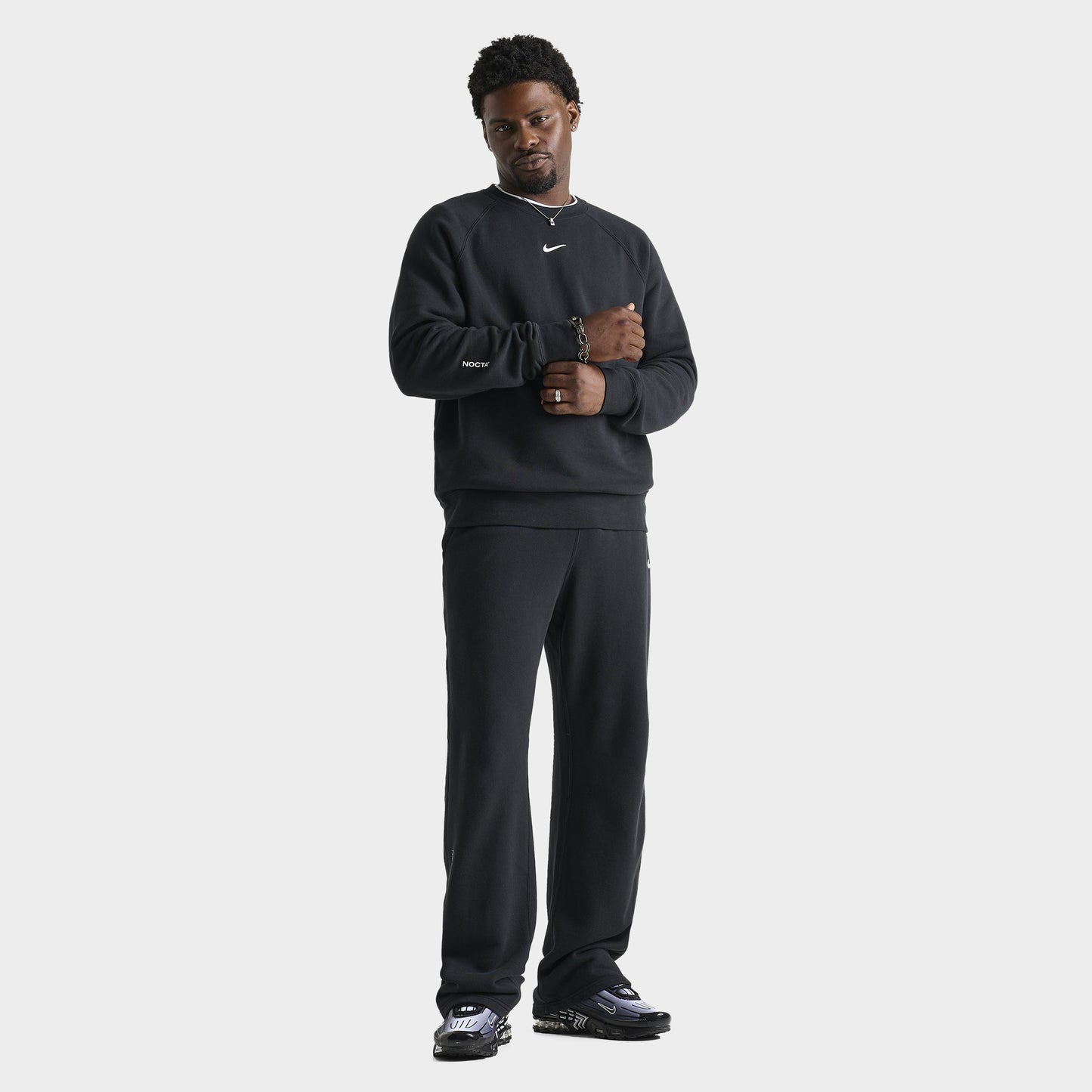 Nike NOCTA CS Cardinal Fleece Crewneck Black / White