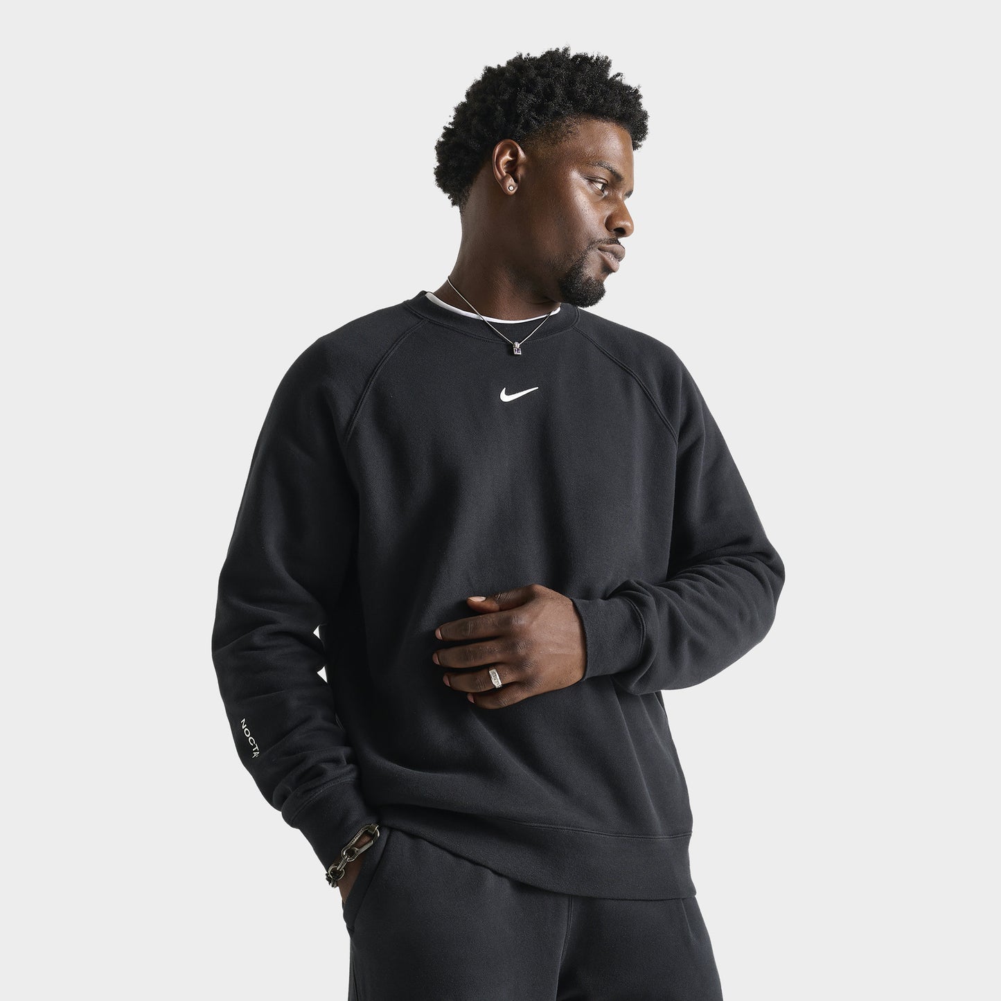 Nike NOCTA CS Cardinal Fleece Crewneck Black / White