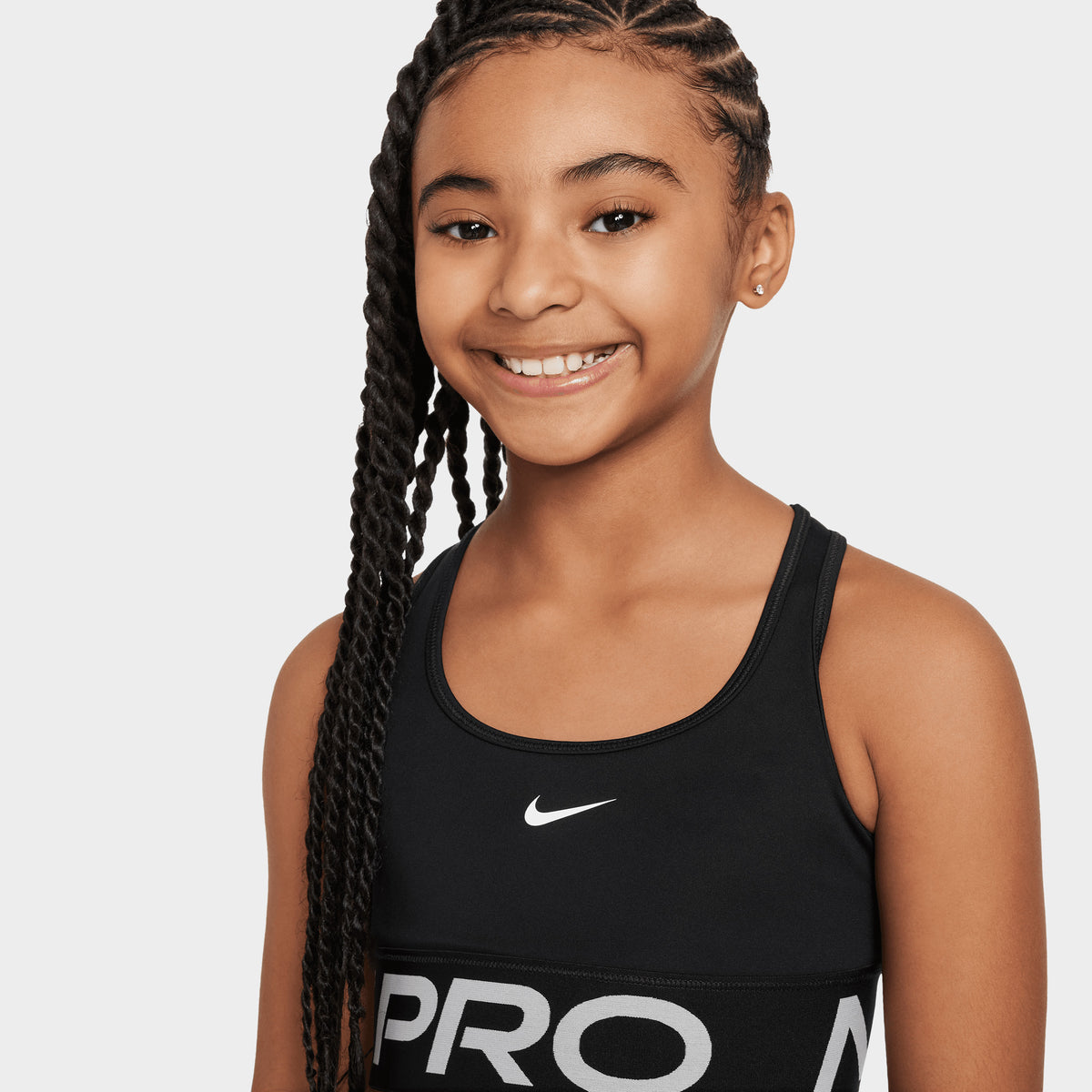 Nike Junior Girls Pro Sports Bra Black White