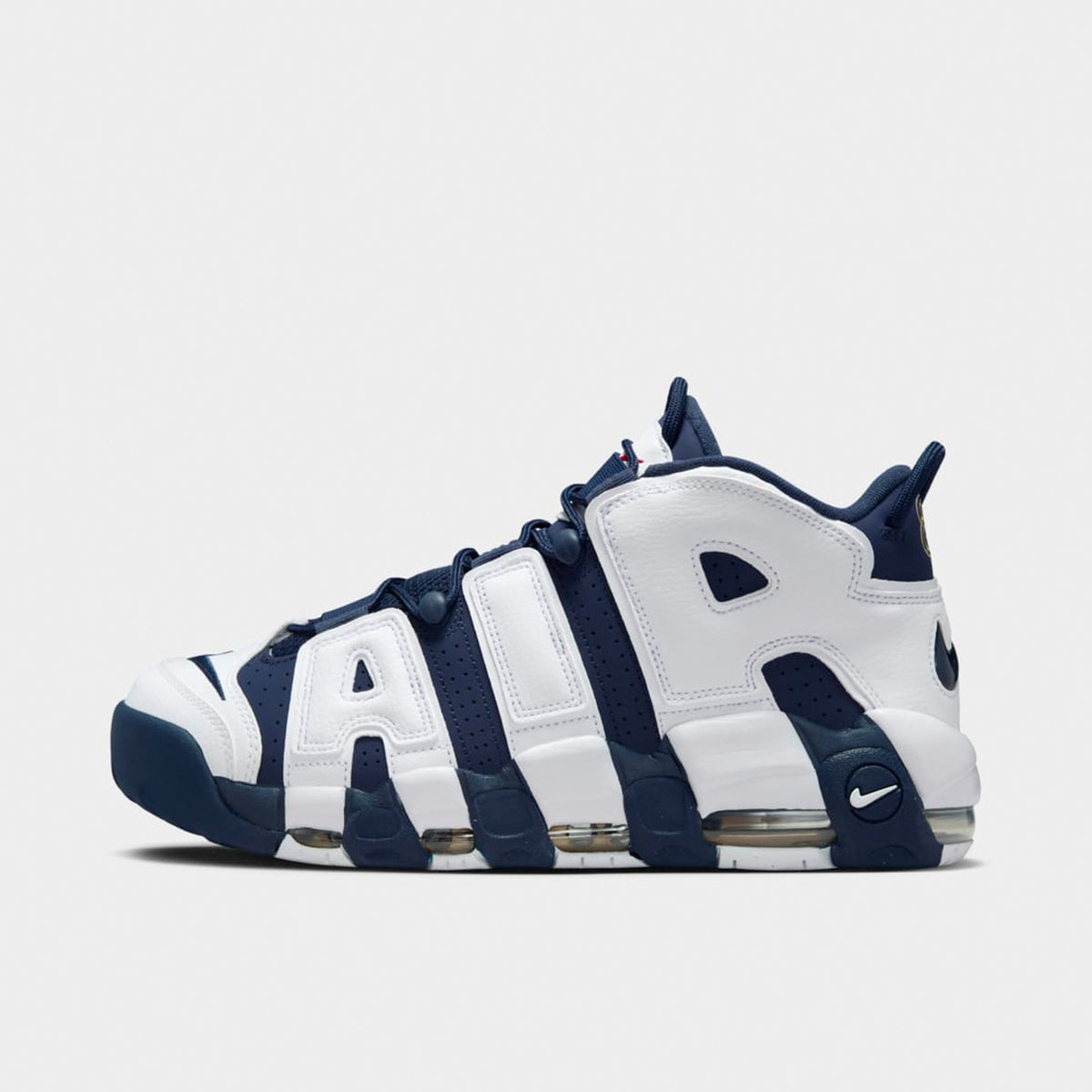 Nike White Navy Air More Uptempo 96 Sneakers