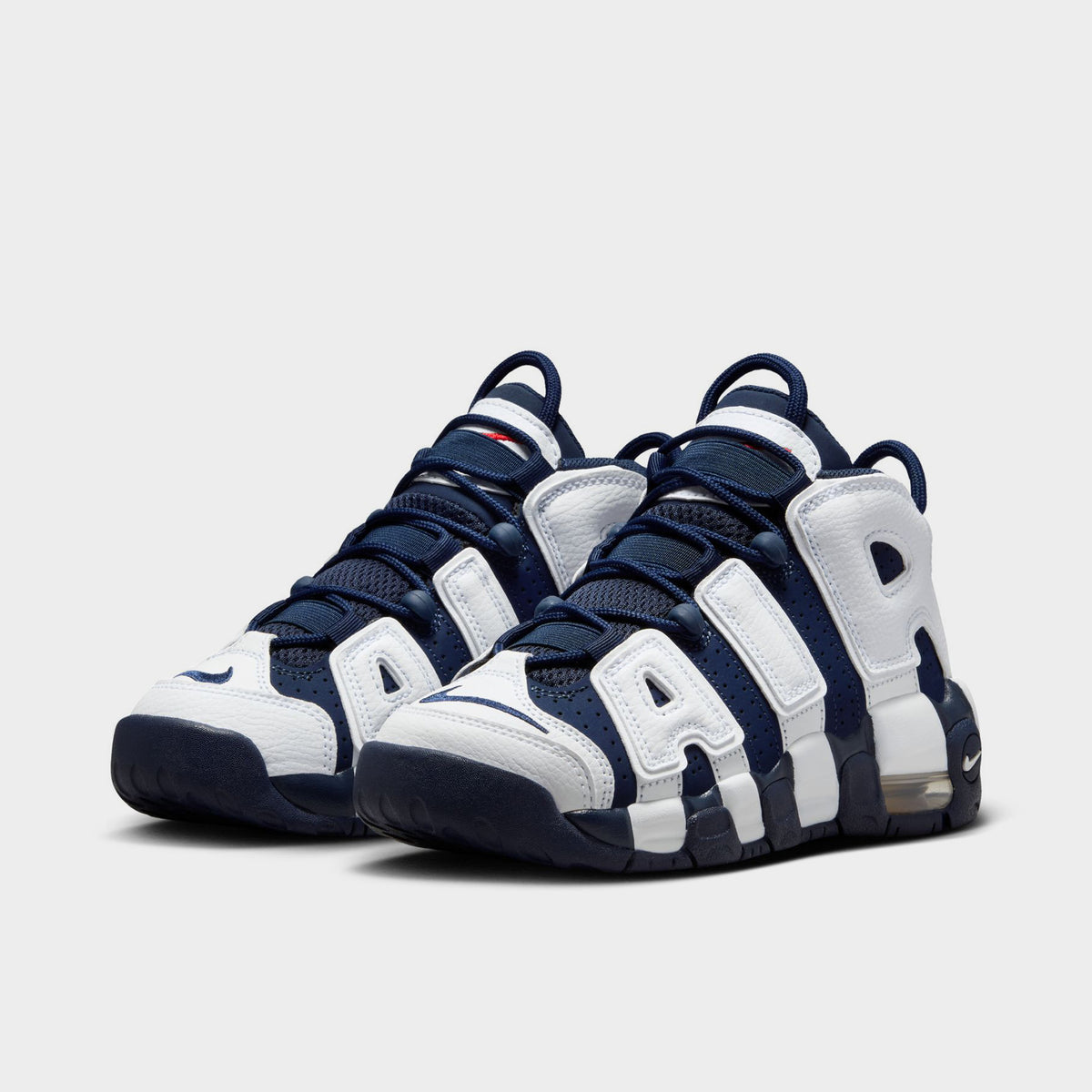 Nike Air More Uptempo GS White / Midnight Navy - Metallic Go | JD Sports