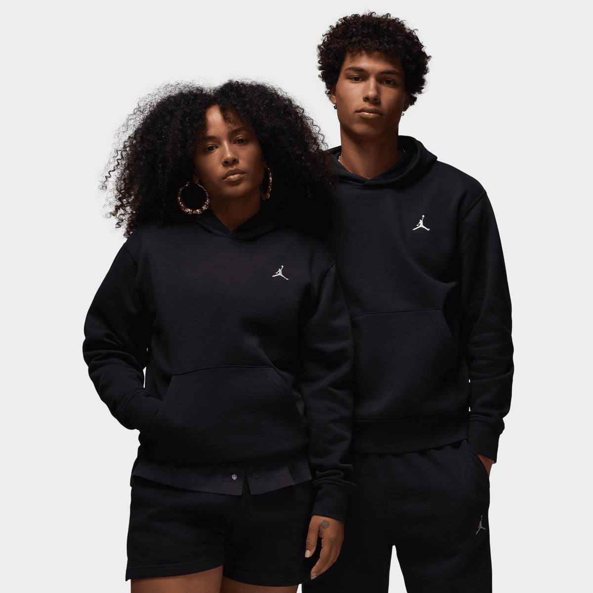 Jordan Brooklyn Fleece Pullover Hoodie Black White JD Sports