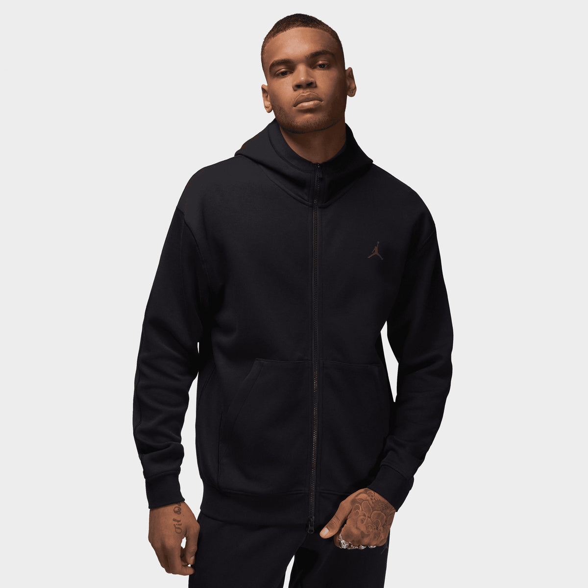 Jordan Dri FIT Sport Hoop Full Zip Hoodie Black White JD Sports