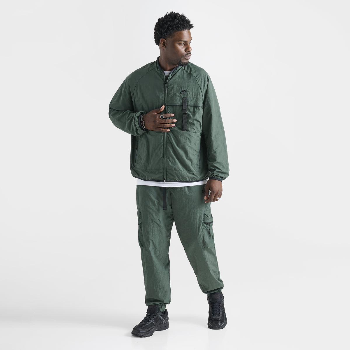 Veste Nike Sportswear Tech Woven Vert Vintage / Noir