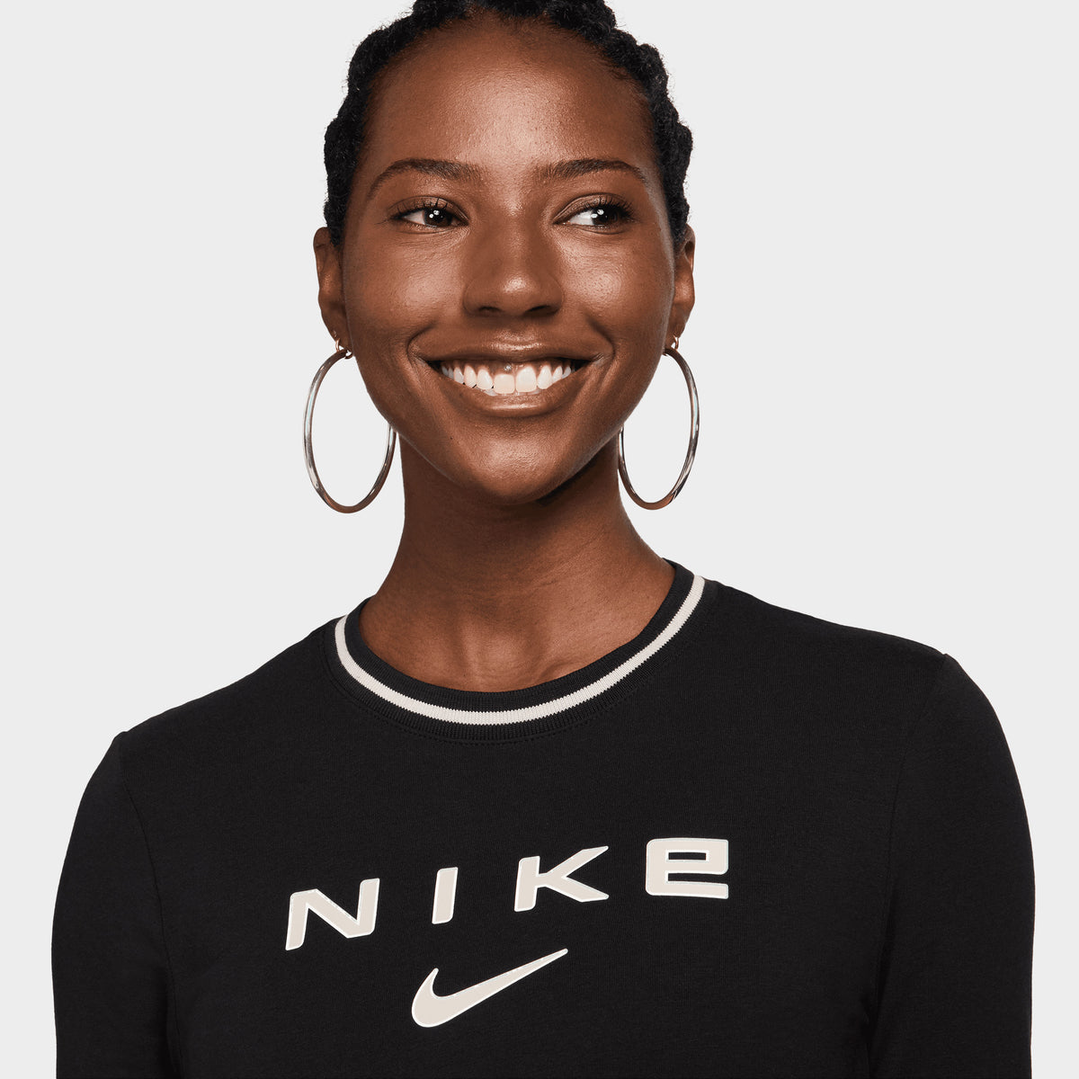 Nike Sportswear Women s Long Sleeve Slim Crop T Shirt Black