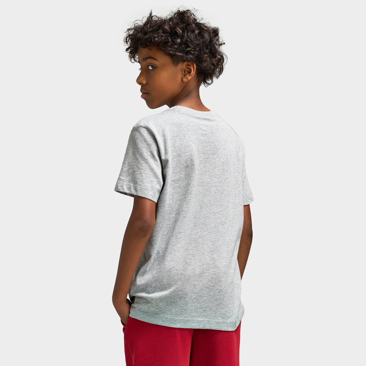 Nike Sportswear Juniors' Futura T-Shirt Grey Heather / White - Red