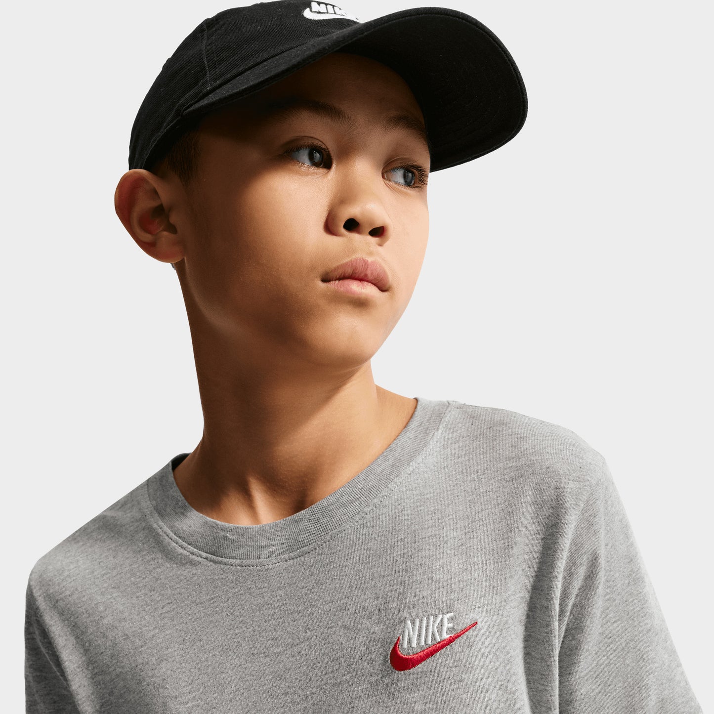 Nike Sportswear T-shirt Junior Futura Gris chiné / Blanc - Rouge