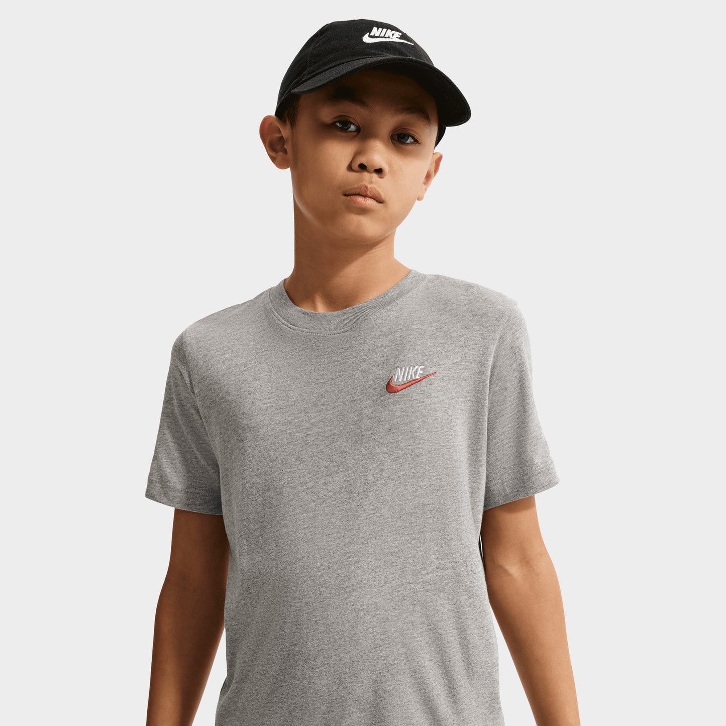 Nike Sportswear T-shirt Junior Futura Gris chiné / Blanc - Rouge