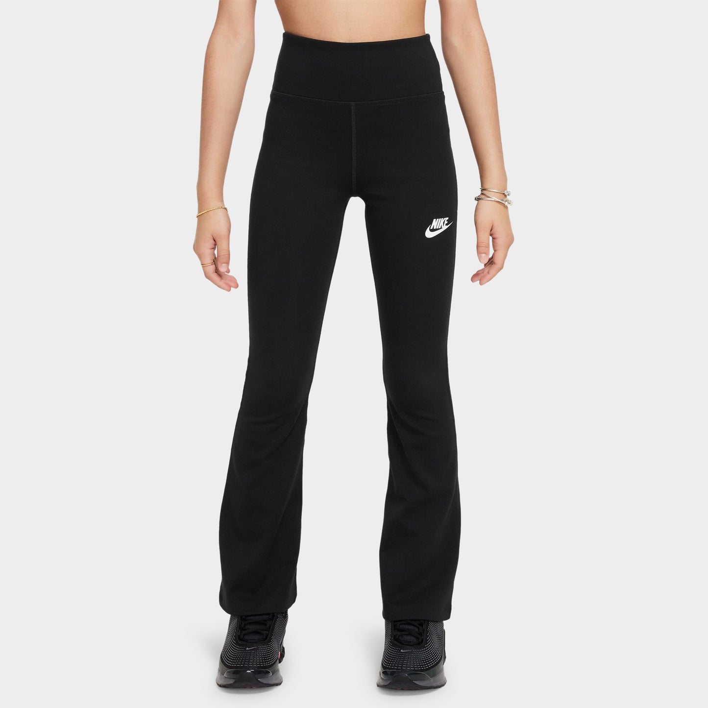 Nike Sportswear Juniors' Classic High-Waisted Flared Leggings Black / White