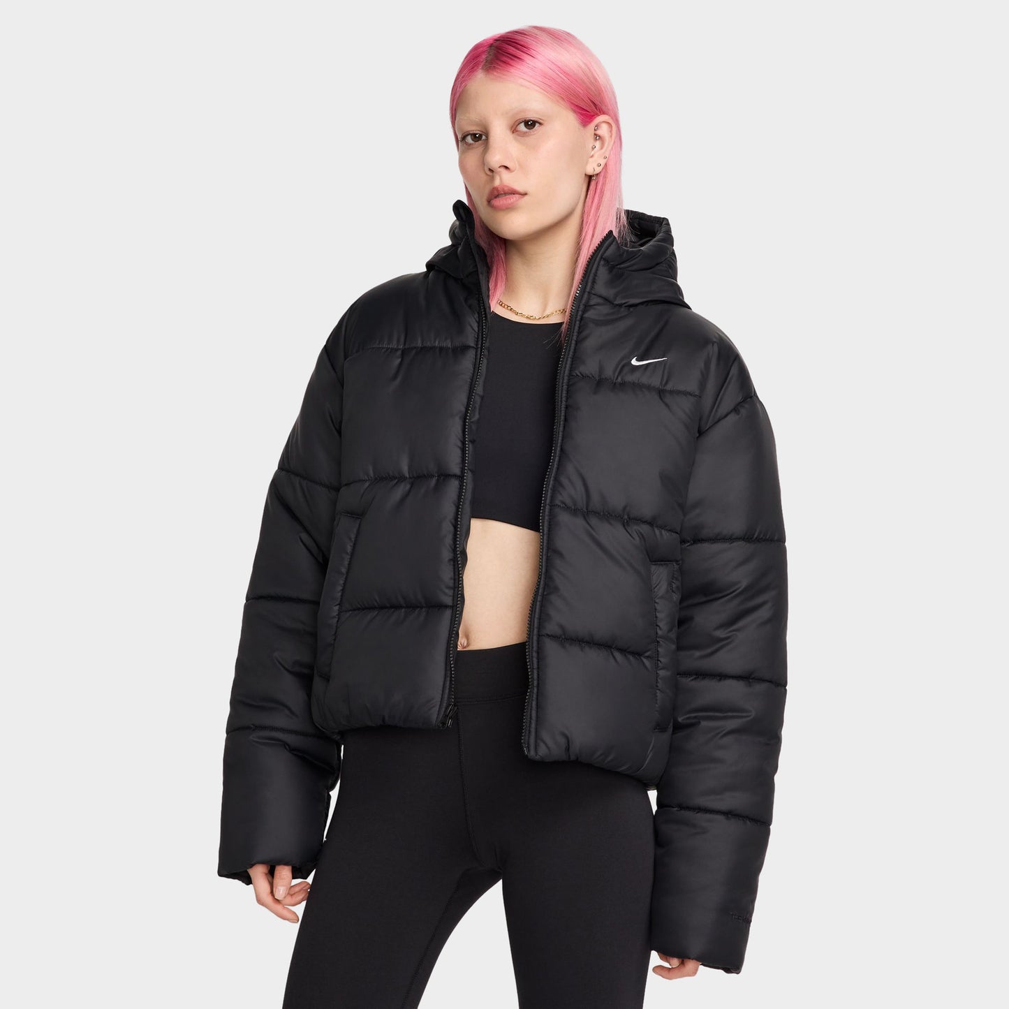 Nike Sportswear - Veste polaire classique Therma-FIT pour femme - Noir / Blanc
