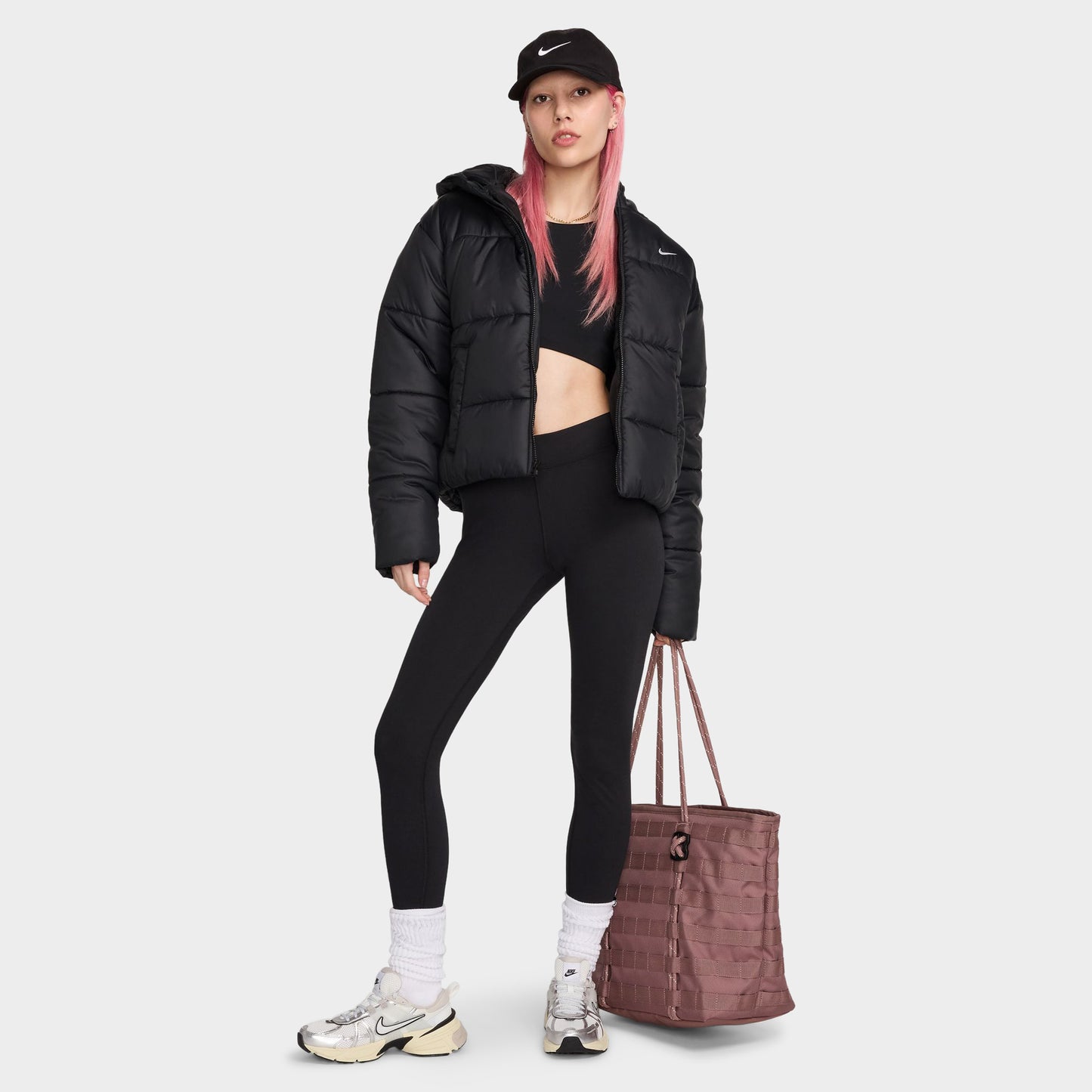 Nike Sportswear - Veste polaire classique Therma-FIT pour femme - Noir / Blanc
