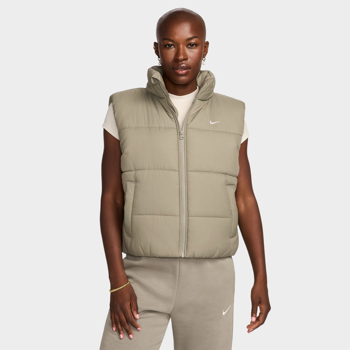 Nike Women s Sportswear Classic Therma FIT Vest Light Army White