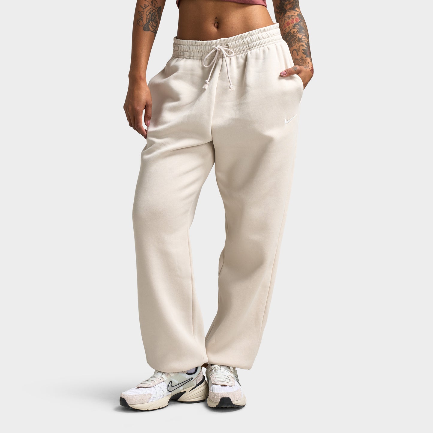 Nike Sportswear Femme Phoenix Fleece Oversized Pantalon Light Orewood Brown / Sail