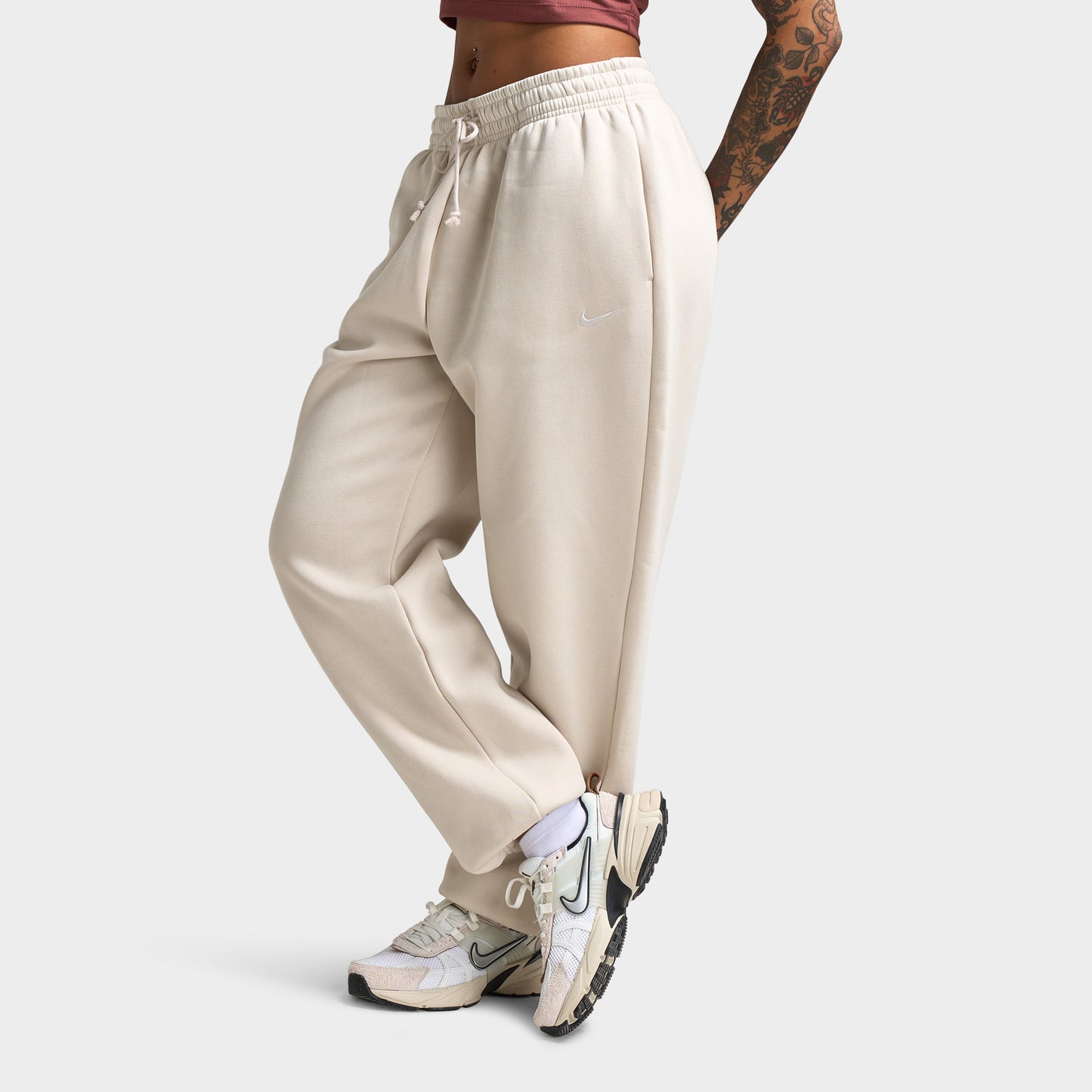Nike Sportswear Femme Phoenix Fleece Oversized Pantalon Light Orewood Brown / Sail