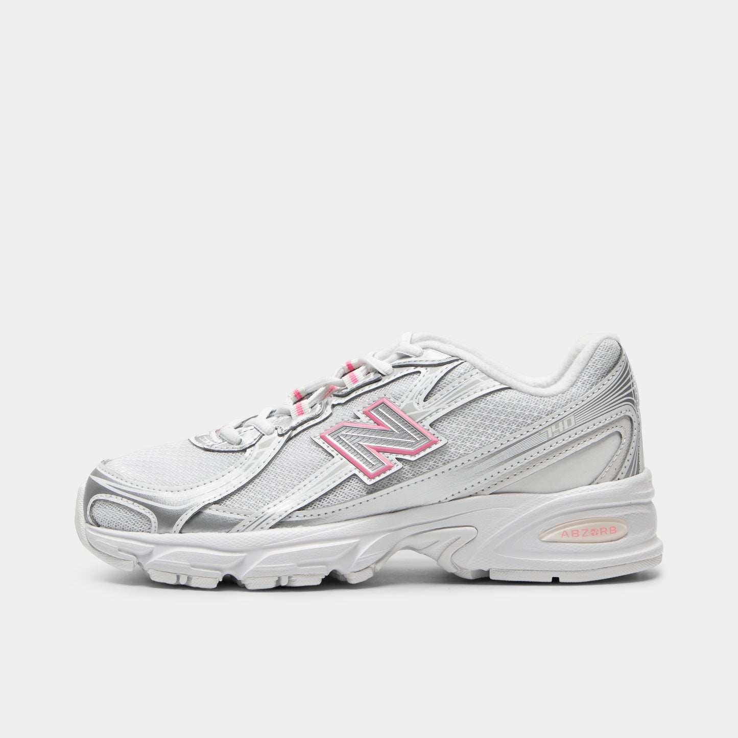 New Balance Juniors' 740 Silver Metallic / Signal Pink