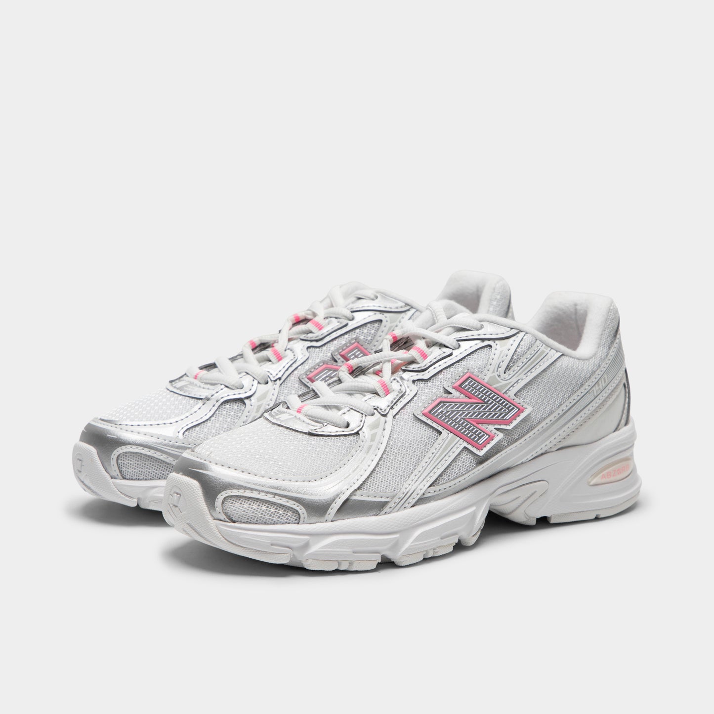 New Balance Juniors' 740 Silver Metallic / Signal Pink
