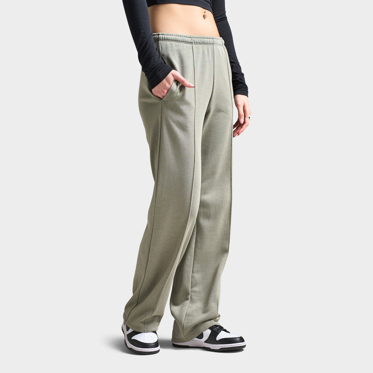 Nike Women s Mid Rise Chill Terry Sweatpants Light Army Sail JD Sports