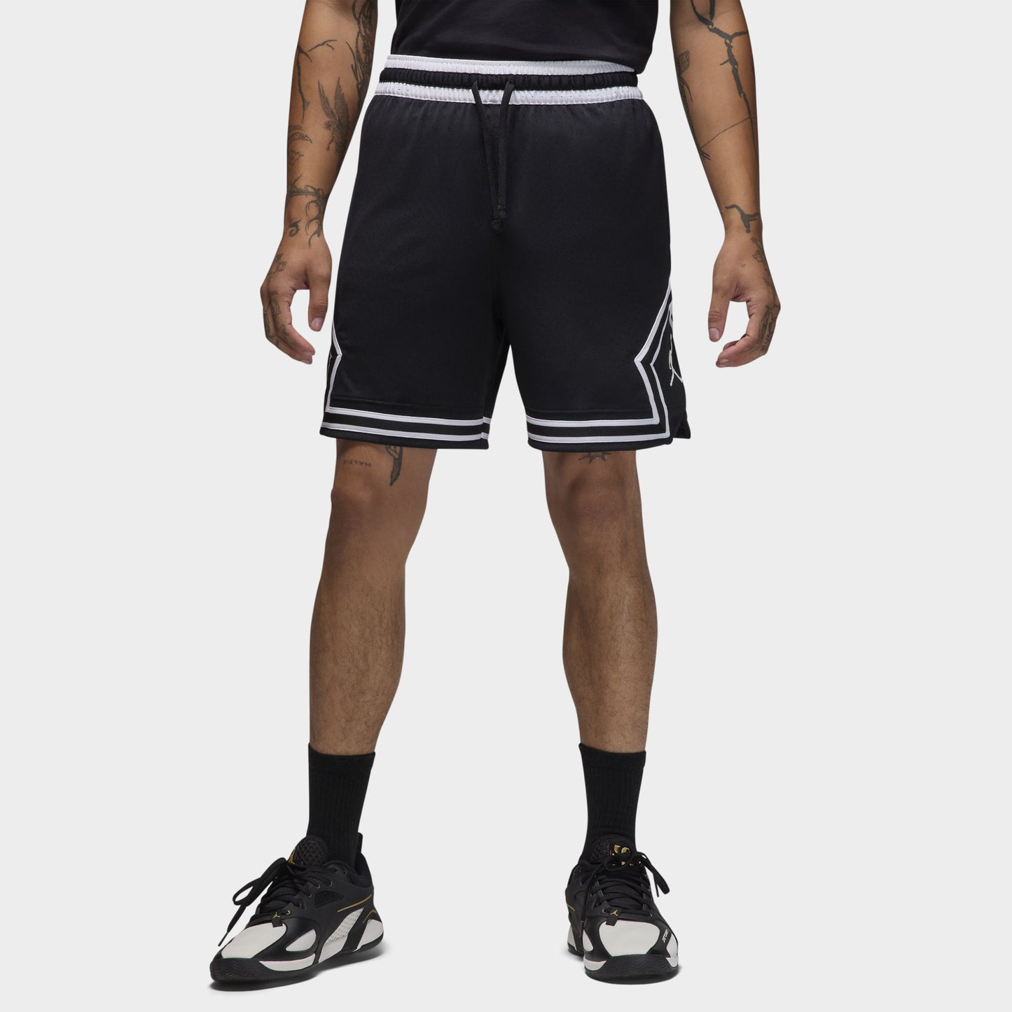 Jordan Dri-FIT Mesh Diamond Shorts Black / White - White