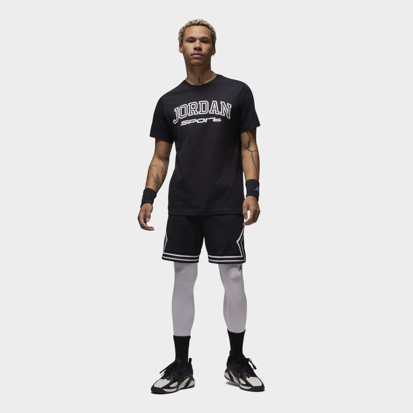 Jordan Dri-FIT Mesh Diamond Shorts Black / White - White