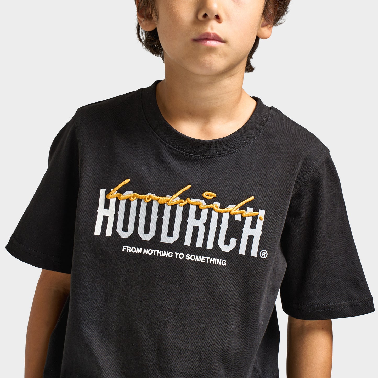 Hoodrich Junior Garçons' Certifié V2 T-Shirt Noir / Blanc - Gris silencieux