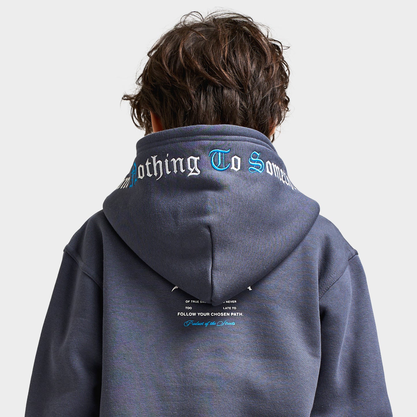 Hoodrich Juniors' Gothic Pullover Hoodie Ombre Blue / White - Diva Blue