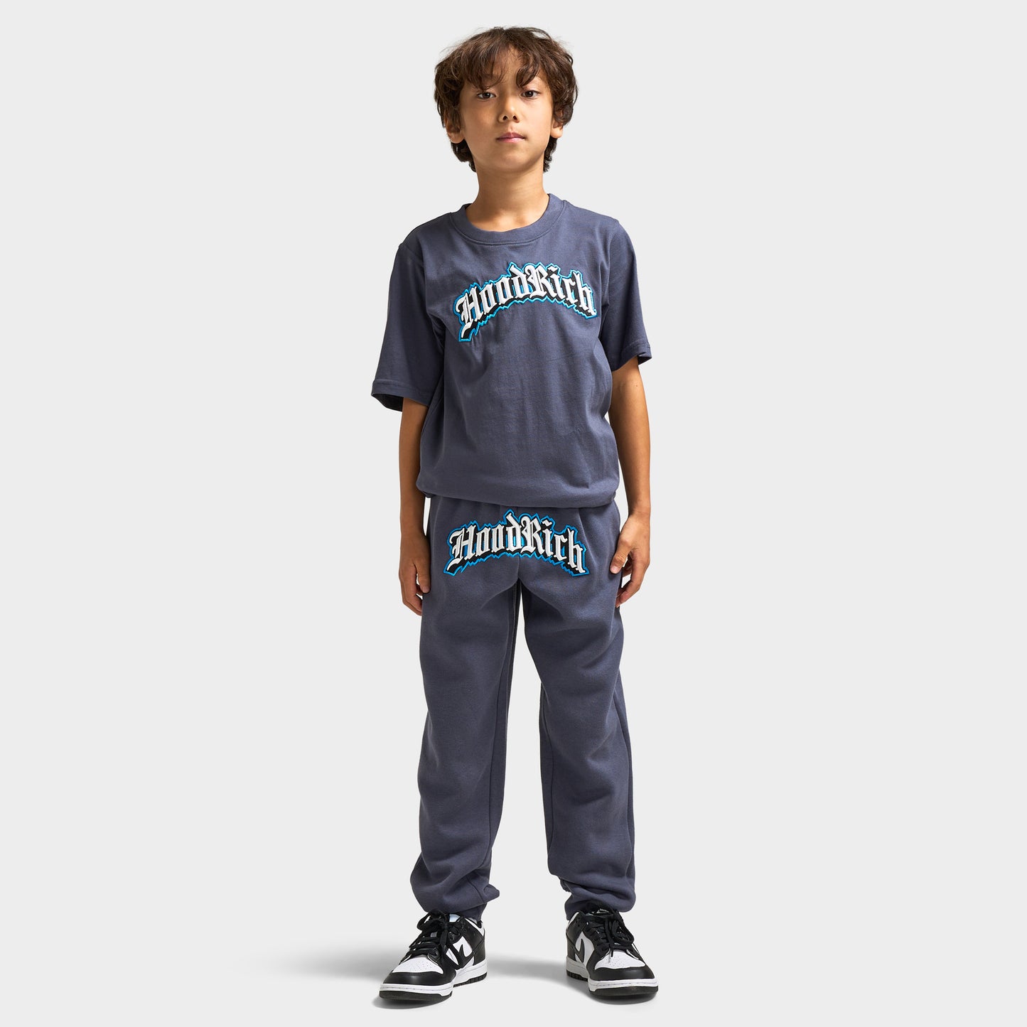Hoodrich Junior' Joggers Gothiques Bleu Ombre / Blanc - Bleu Diva