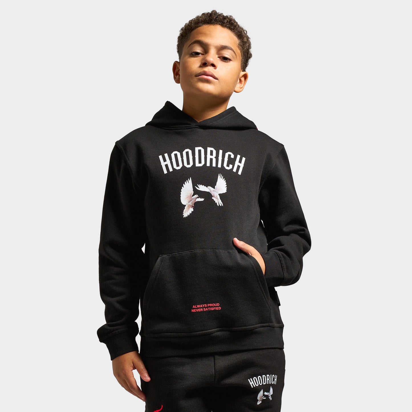 Hoodrich Juniors' Flight 3 Panel Hoodie Black / White - Lychee