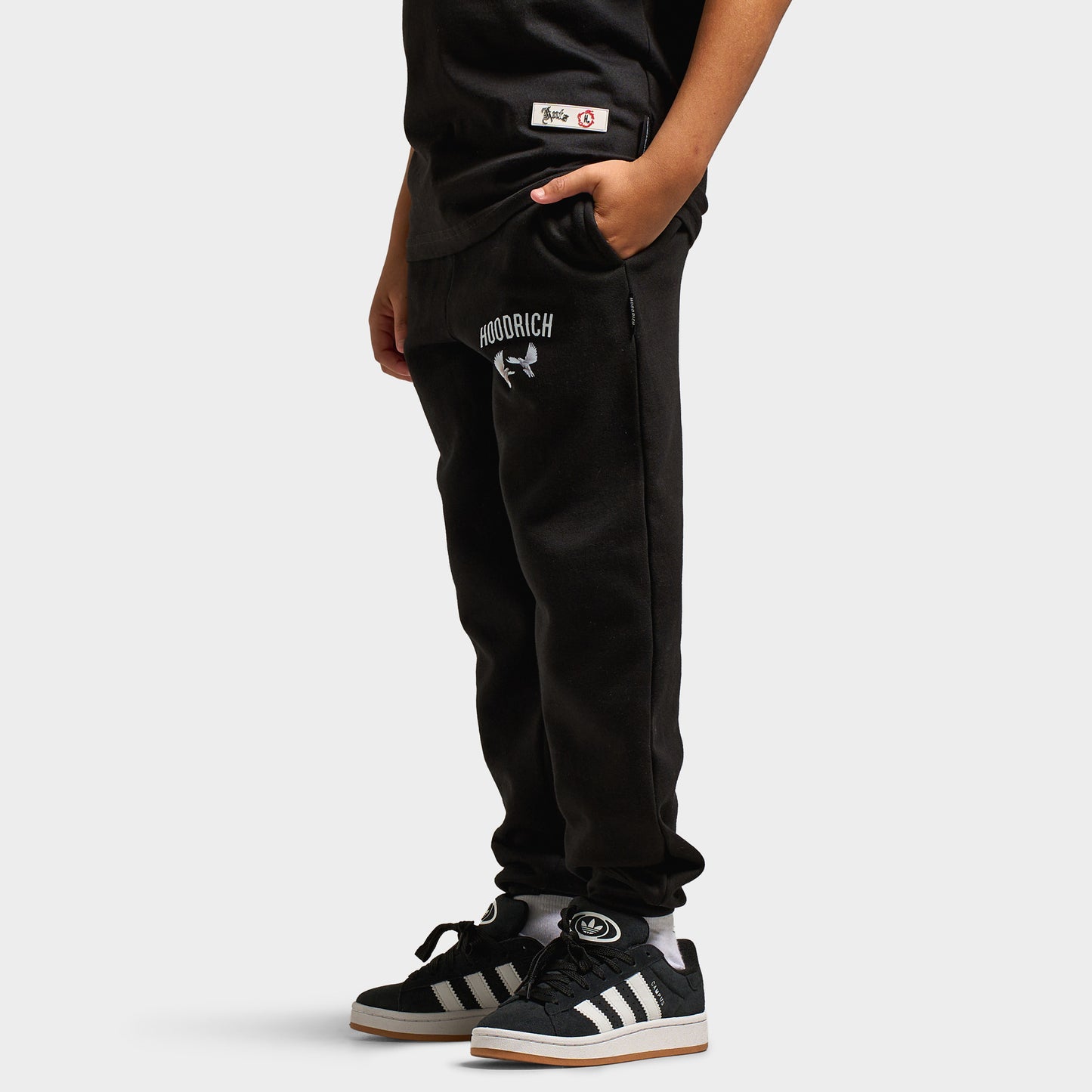 Hoodrich Juniors' Flight Ribbed Cuff Joggers Black / White - Lychee