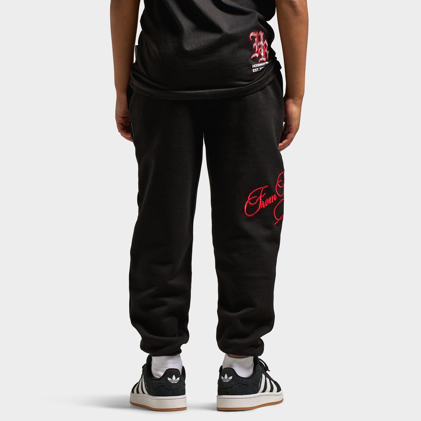 Hoodrich Juniors' Flight Ribbed Cuff Joggers Black / White - Lychee